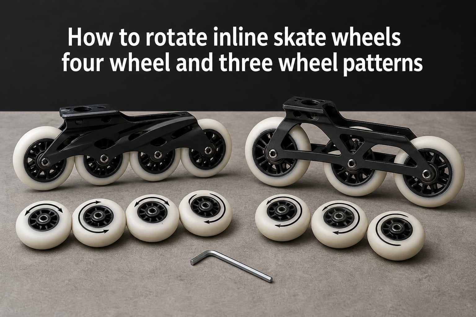How to rotate inline skate wheels four wheel and three wheel patterns
