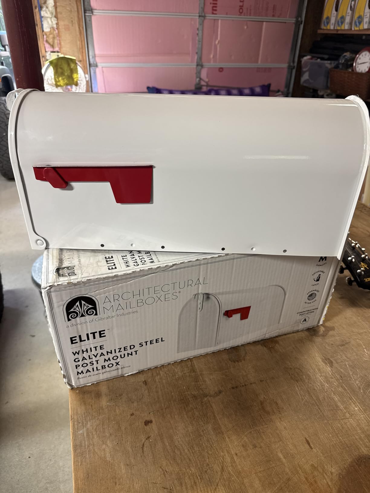 Gibraltar Mailboxes Elite Medium Capacity Galvanized Steel White, Post-Mount Mailbox, E1100W00 customer photo 1