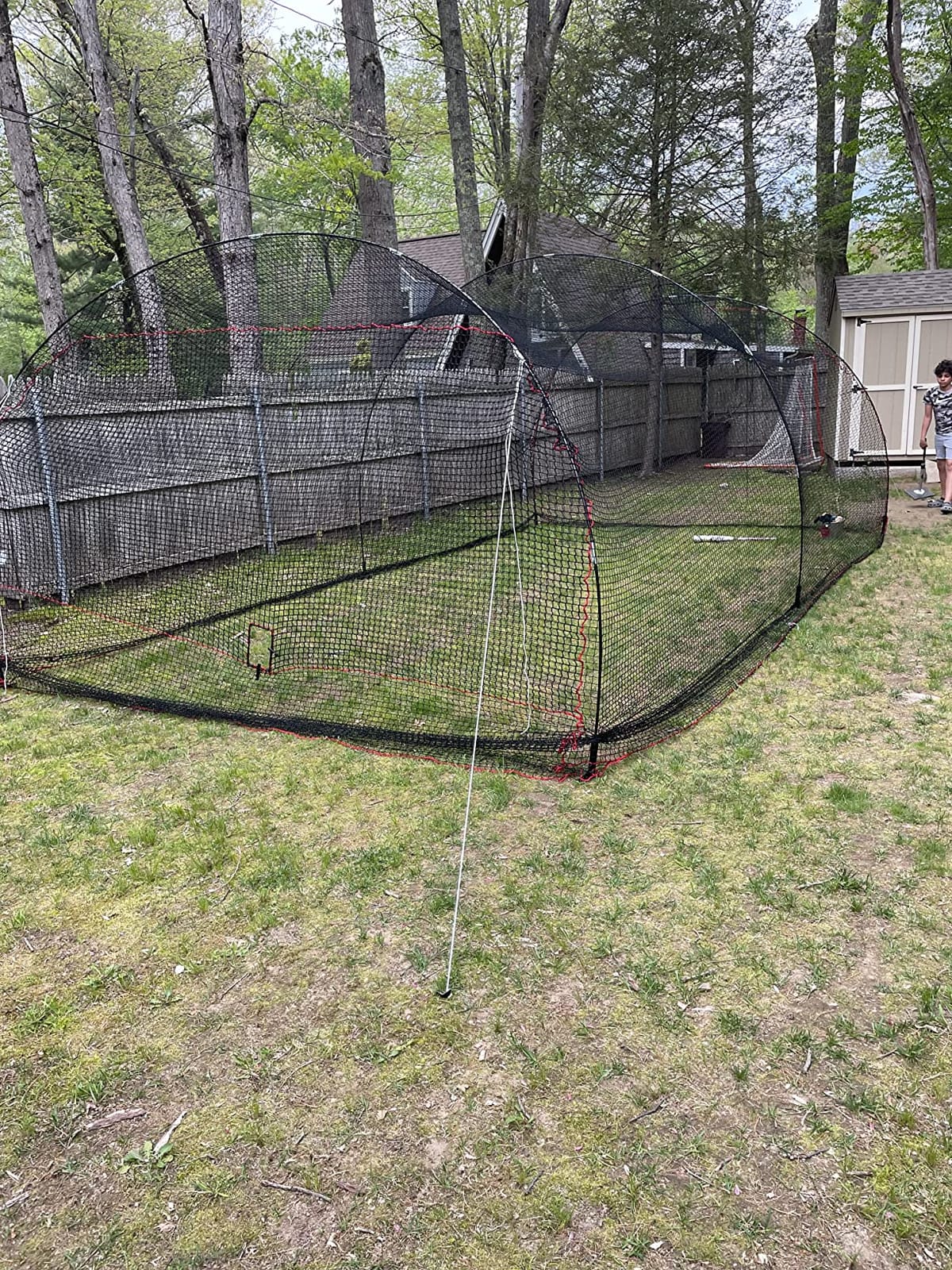 HEATER Sports PowerAlley Baseball & Softball Batting Cage Net & Frame - Heavy-Duty Net with Built-in Pitching Machine Harness for Safety (Machine Not Included) | Ideal for Batting Practice & Training customer photo 1