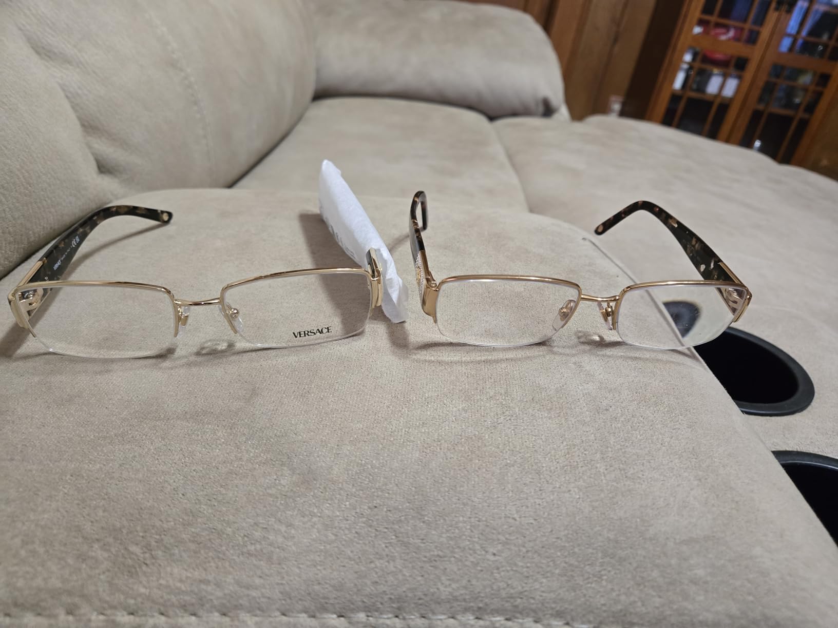 Versace VE 1175B Eyeglasses w/Gold Frame and Non- 53 mm Diameter Lenses, customer photo 1