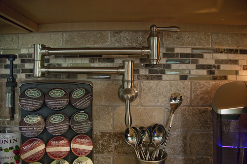 Delta Brushed Nickel Traditional Pot Filler Kitchen Faucet, Wall Mount Kitchen Faucet, Stainless 1177LF-SS customer photo 2