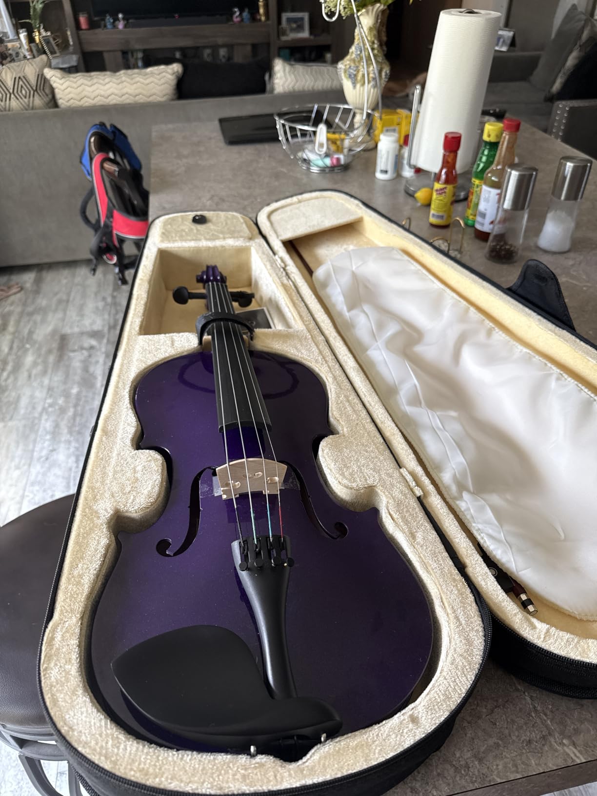 Mendini by Cecilio 16 Inch Solid Wood Viola Set, Natural Varnish customer photo 1