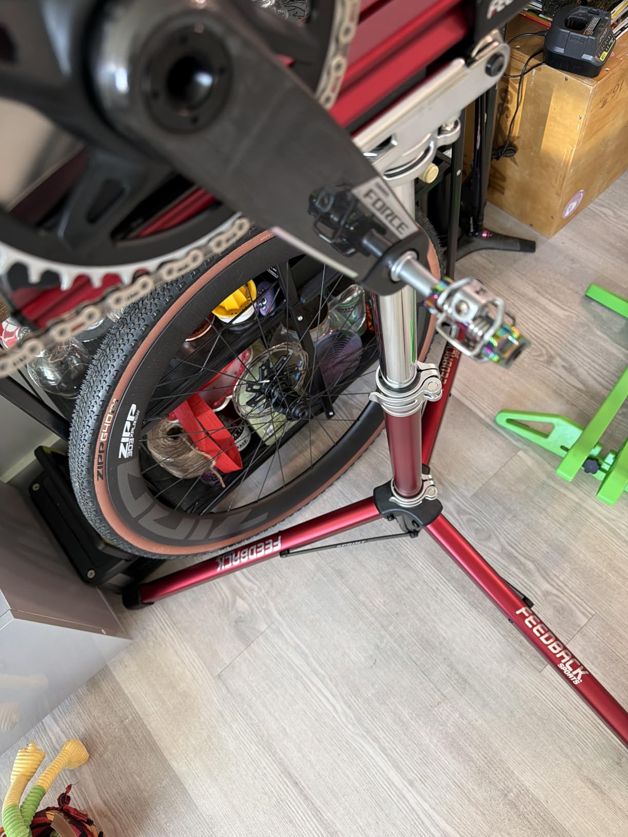 Feedback Sports Sprint Bike Repair Stand, Compact Bike Workstand, Red customer photo 1
