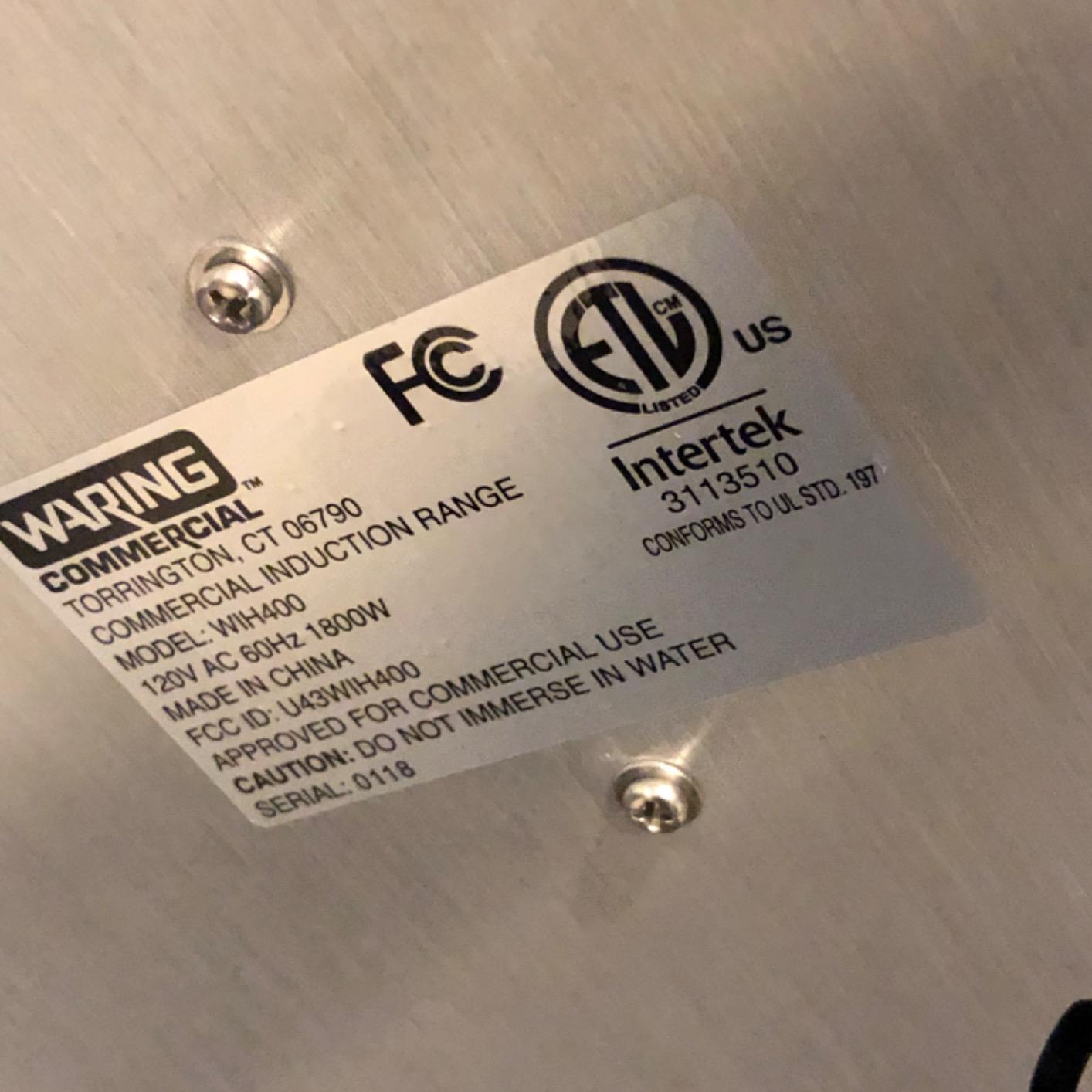 Waring Commercial Heavy-Duty Commercial Induction Range, 120V, 1800W customer photo 2
