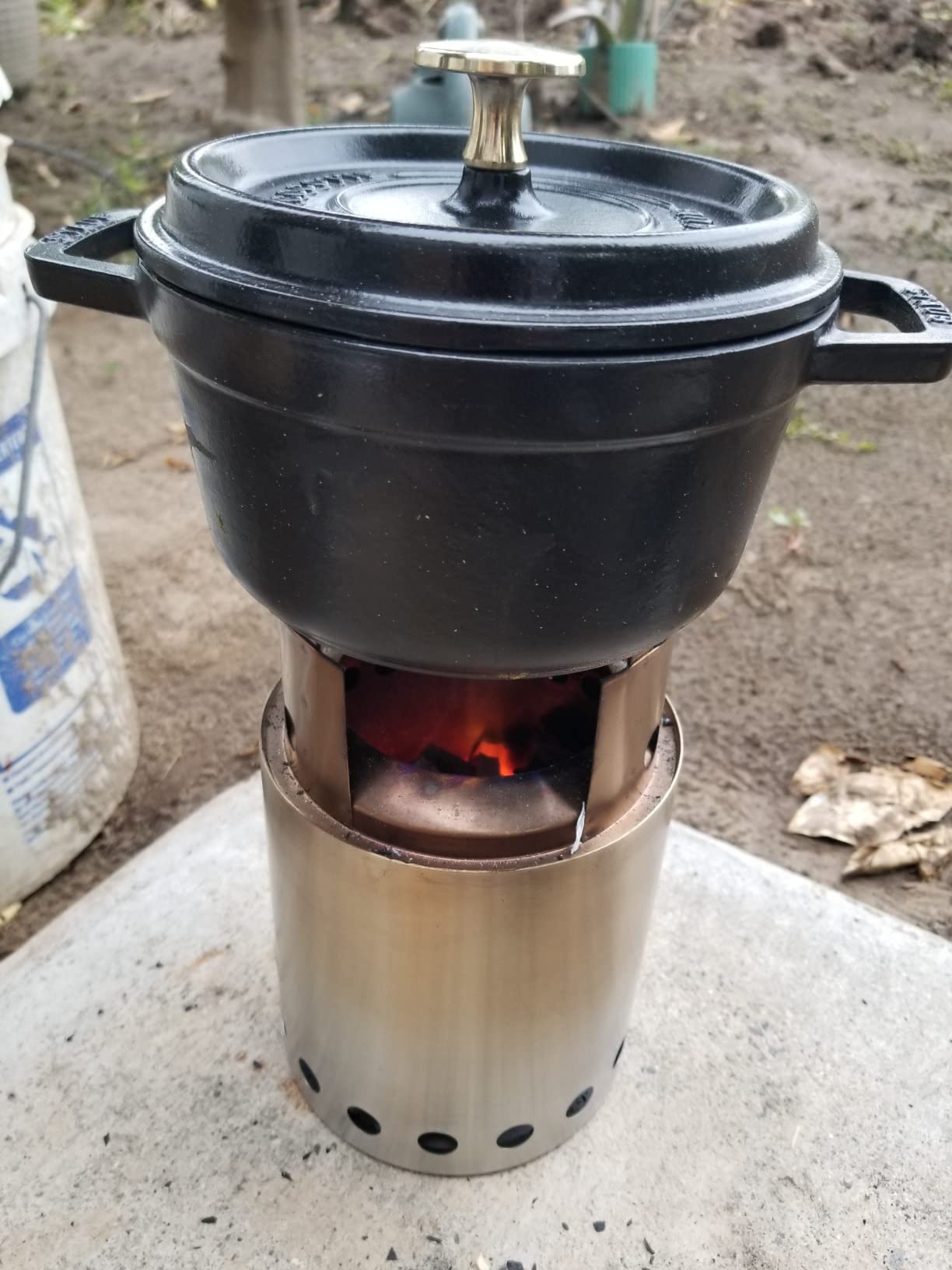 Solo Stove Titan Camping Stove Portable Stove for Backpacking and Outdoor Cooking Great Stainless Steel Camping Backpacking Stove Compact Wood Stove Design-No Batteries or Liquid Fuel Canisters Needed customer photo 1