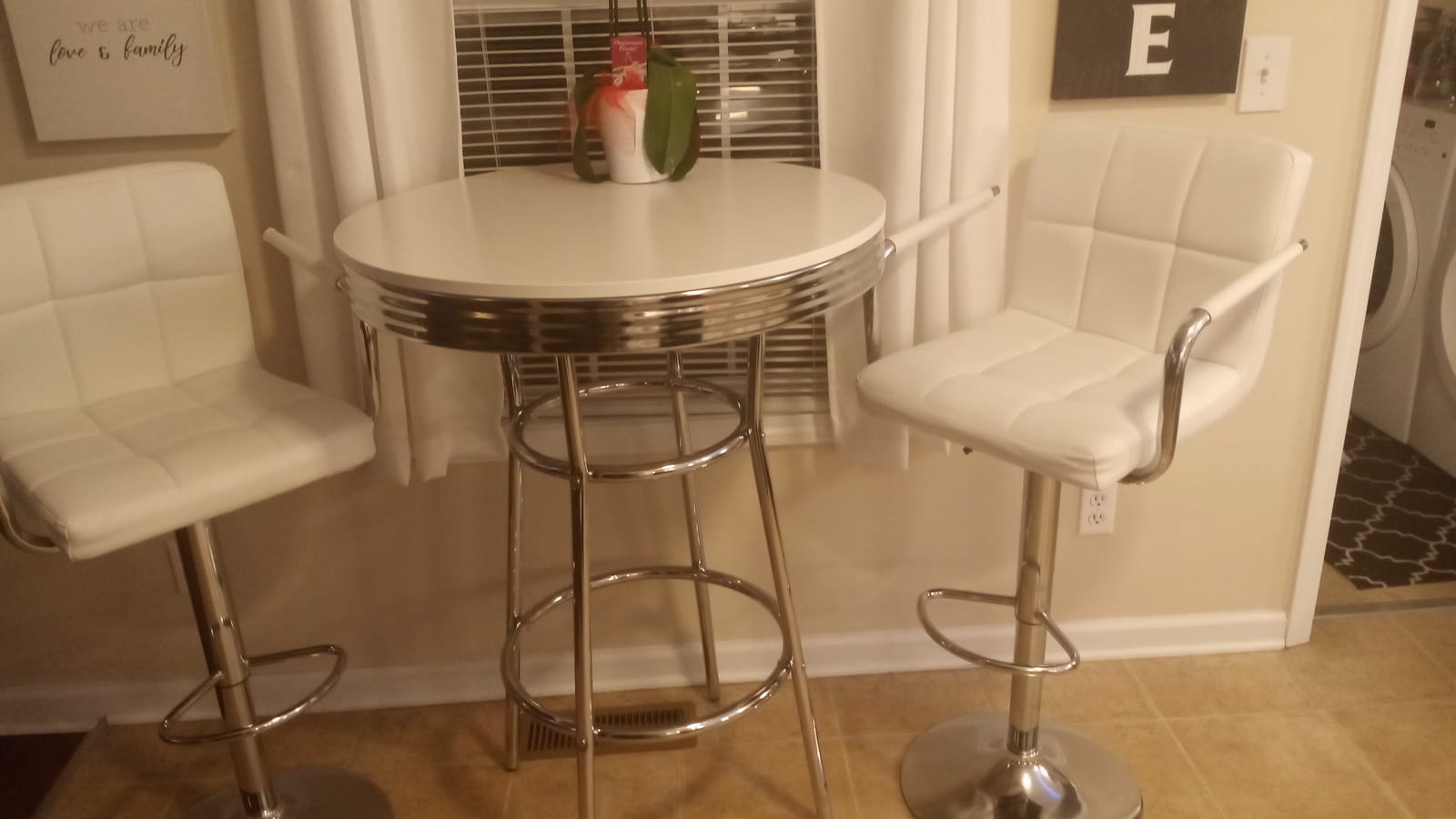 Coaster Home Furnishings Retro 1950s Soda Fountain Diner Pub Height Game Room Bar Table Black Laminate Top Sturdy Steel Chrome Base 2405 customer photo 1
