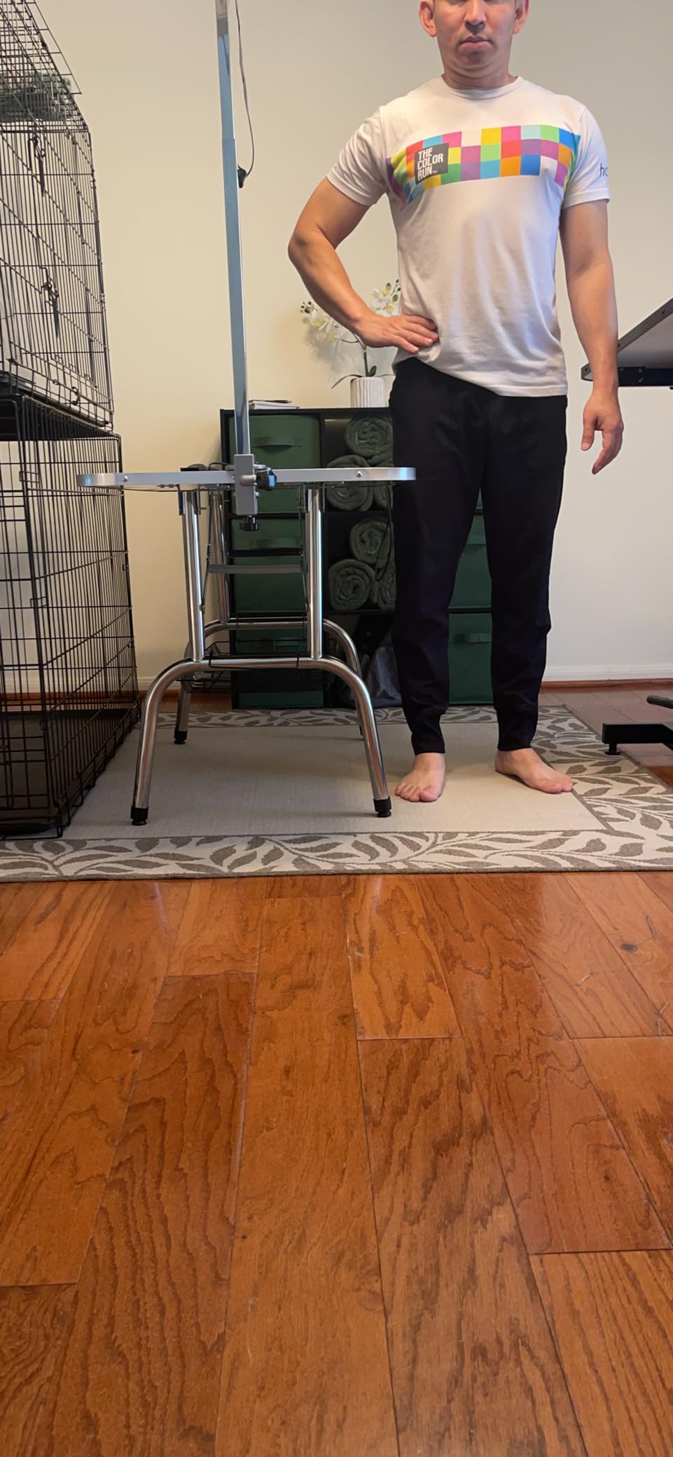 Polar Aurora 36'' Dog Grooming Table, Heavy Duty Pet Grooming Table for Dogs at Home Foldable Grooming Table w/Adjustable Arm & Noose & Mesh Tray Professional Dog Show Stainless Steel Black customer photo 1