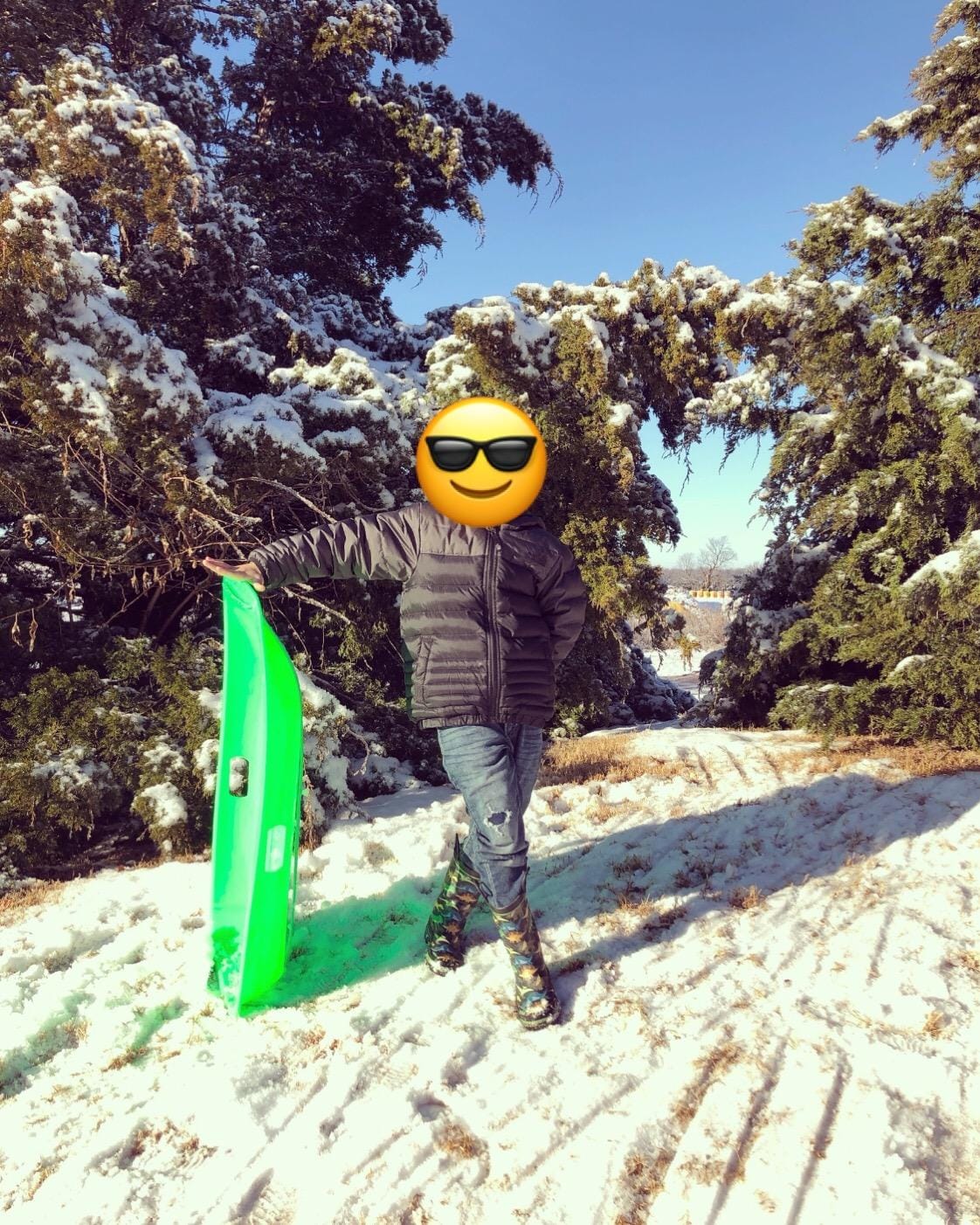 AGPTEK 35/47 Inch Downhill Sprinter Toboggan Snow Sled for Kids Adults customer photo 1