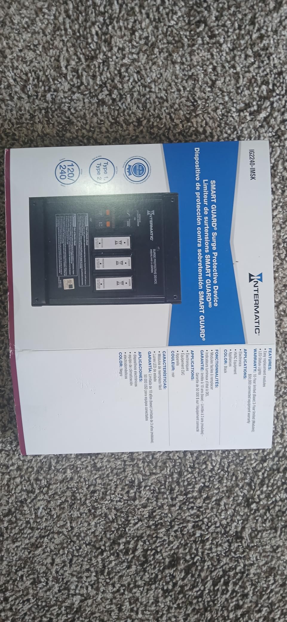 Intermatic IG2240-IMSK Smart Guard Whole-House Surge Protector, 120/240 VAC customer photo 1