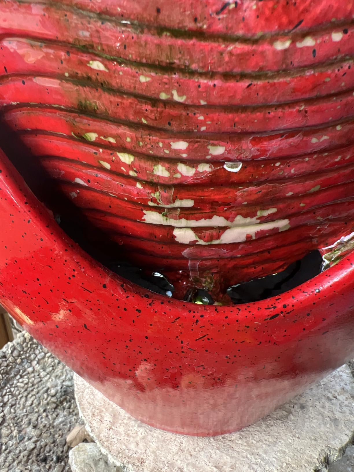 Teamson Home 16.96 in. Outdoor Glazed Pot Water Fountain with LED Lights, Built-in Pump to Create a Calming Oasis in Gardens, Landscaping, Patios, Balconies, Lawns, Royal Blue | Glazed Pot Ceramic Look, LED Lights & Pump, Cascading Zen Fountain, For Backyard, Porch, Deck customer photo 1