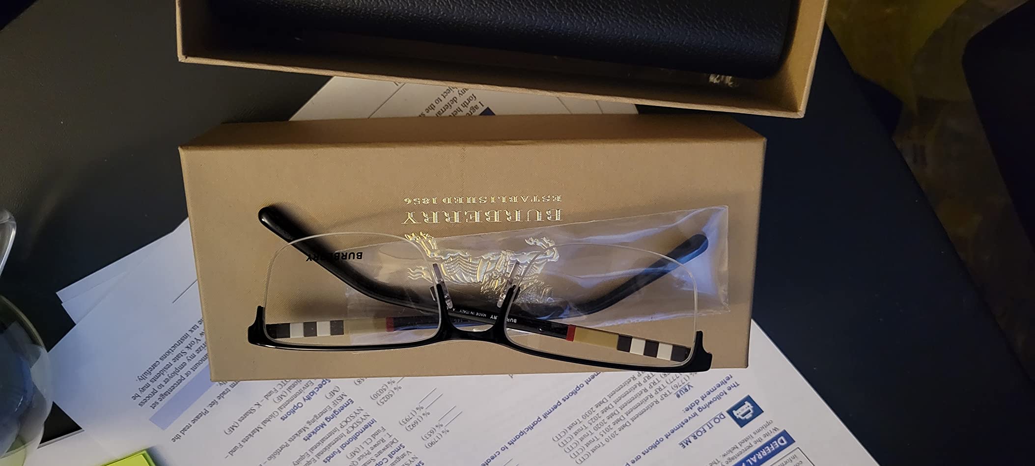 BURBERRY BE 1282 1001 Black Palladium Metal Semi-Rimless Eyeglasses 55mm… customer photo 2