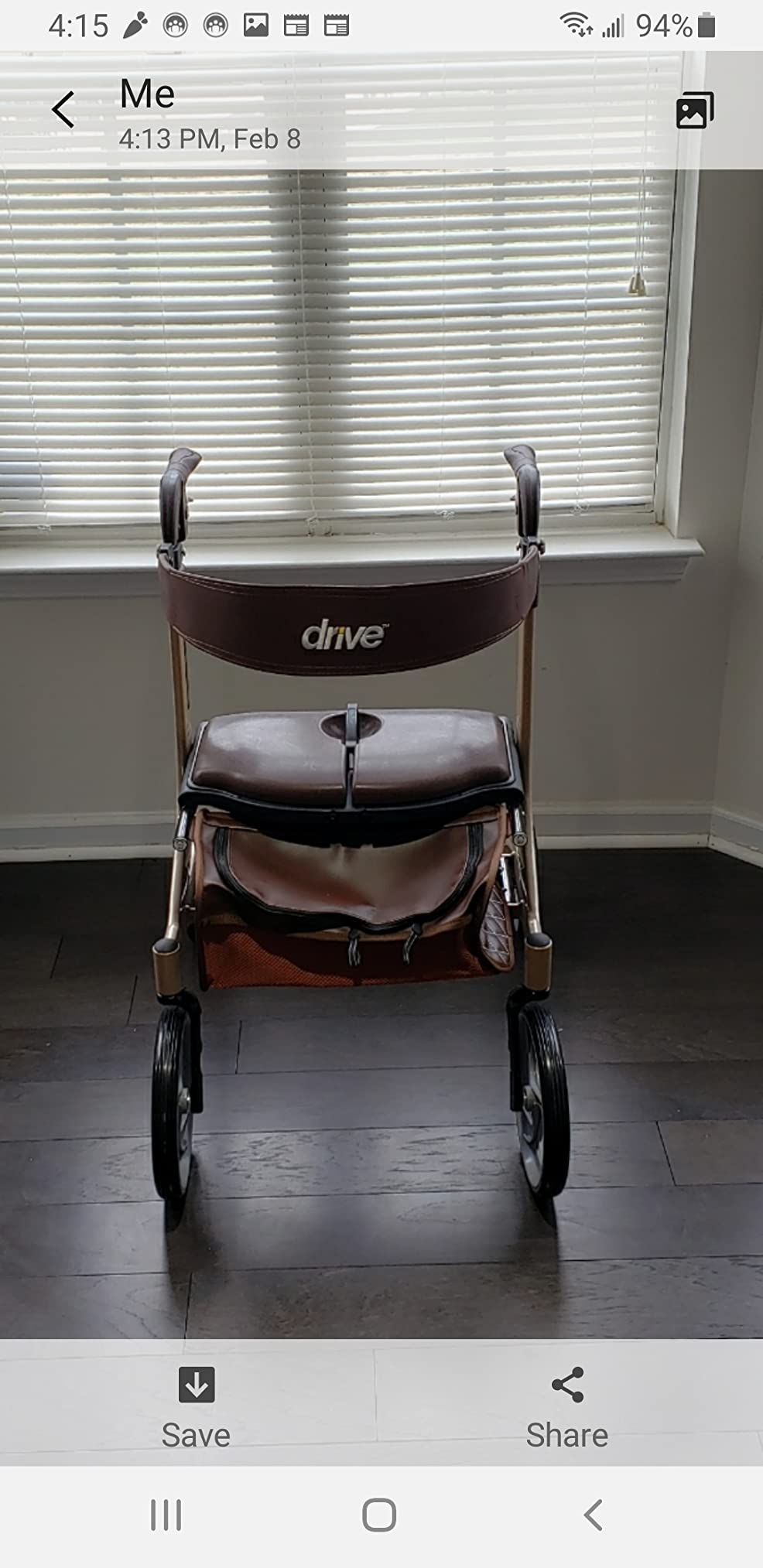 Drive Medical Nitro DLX Foldable Rollator Walker, 10 Inch Wheels, Champagne | Rollator Walker Features Hand Activated Brakes, Padded Seat, Storage Bag and 10 Inch Front Wheels for Easy Mobility customer photo 2