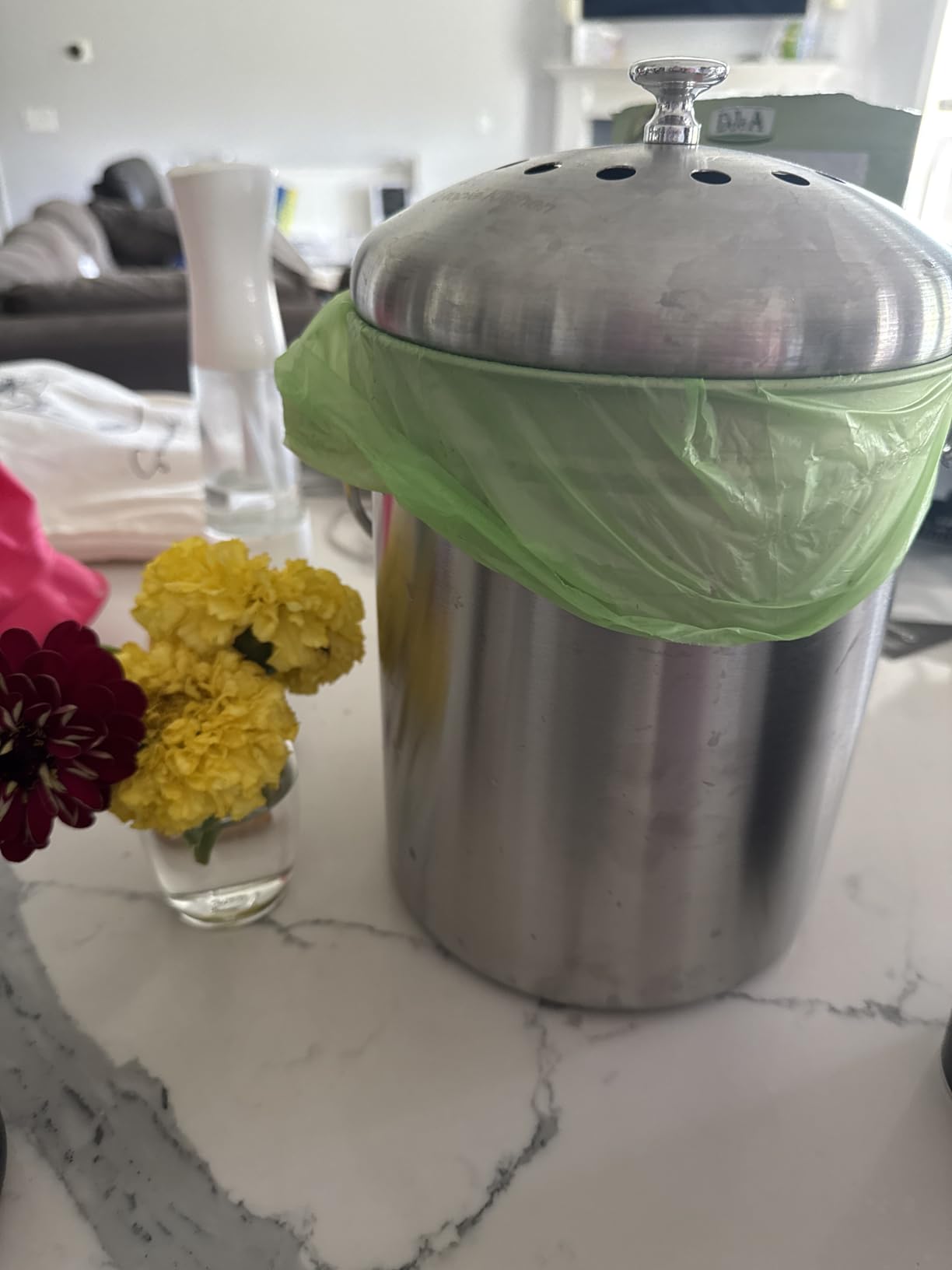Utopia Kitchen Countertop Compost Bin 1.3 Gallon, Stainless Steel, Silver customer photo 2