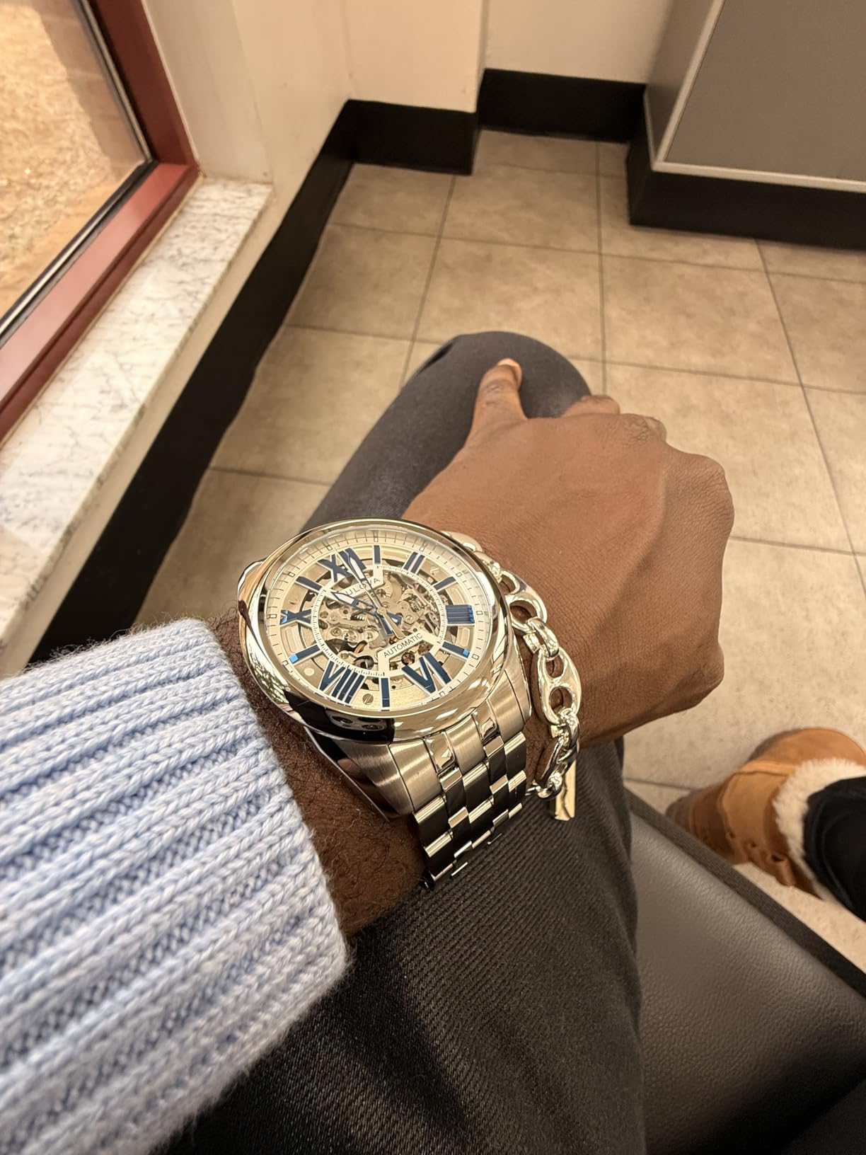 Bulova Men's Classic Sutton 3-Hand 21-Jewel Automatic Watch, 42 Hour Power Reserve, Skeleton Dial, Luminous Hands, 100M Water Resistant, 43mm customer photo 1