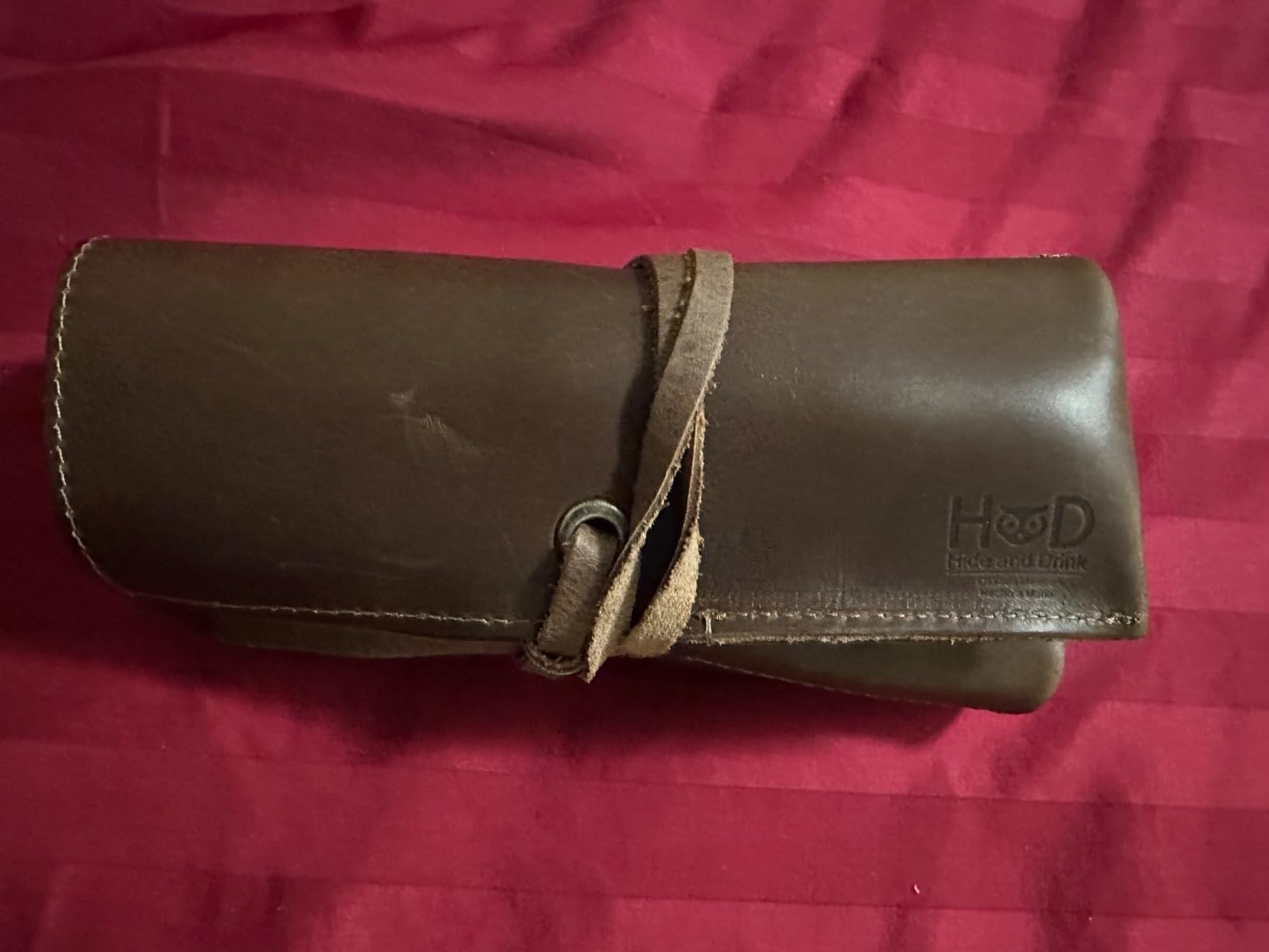 Hide & Drink, Leather Watch Roll Organizer Handmade from Full Grain Leather, Holds Up to 4 Watches, Easy Carry On Watchlover Storage (Swayze Suede) customer photo 1