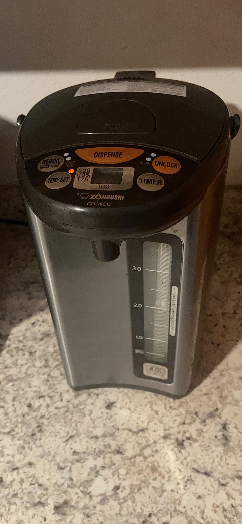 Zojirushi Micom Water Boiler and Warmer (135 oz. / 4L, Silver) | Four heat settings, Quick Temp mode, energy-saving operation customer photo 1