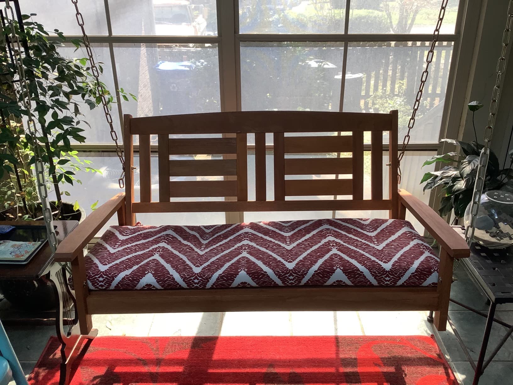 Furinno TIOMAN Hardwood 2-Seater Porch Swing with Chains, Natural customer photo 1