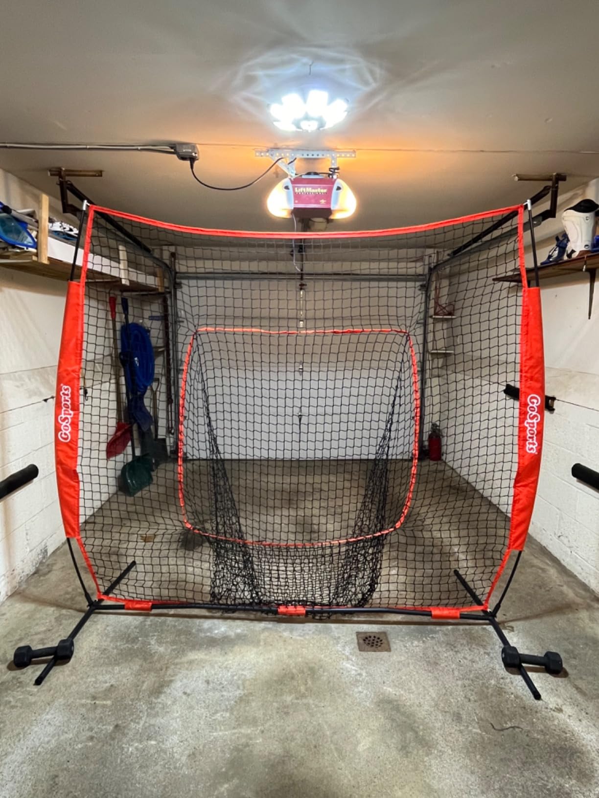 GoSports 7 ft x 7 ft Baseball & Softball Nets - Red, Black, Drip or PRO - Practice Hitting & Pitching Net with Bow Type Frame, Carry Bag and Strike Zone, Great for All Skill Levels customer photo 2