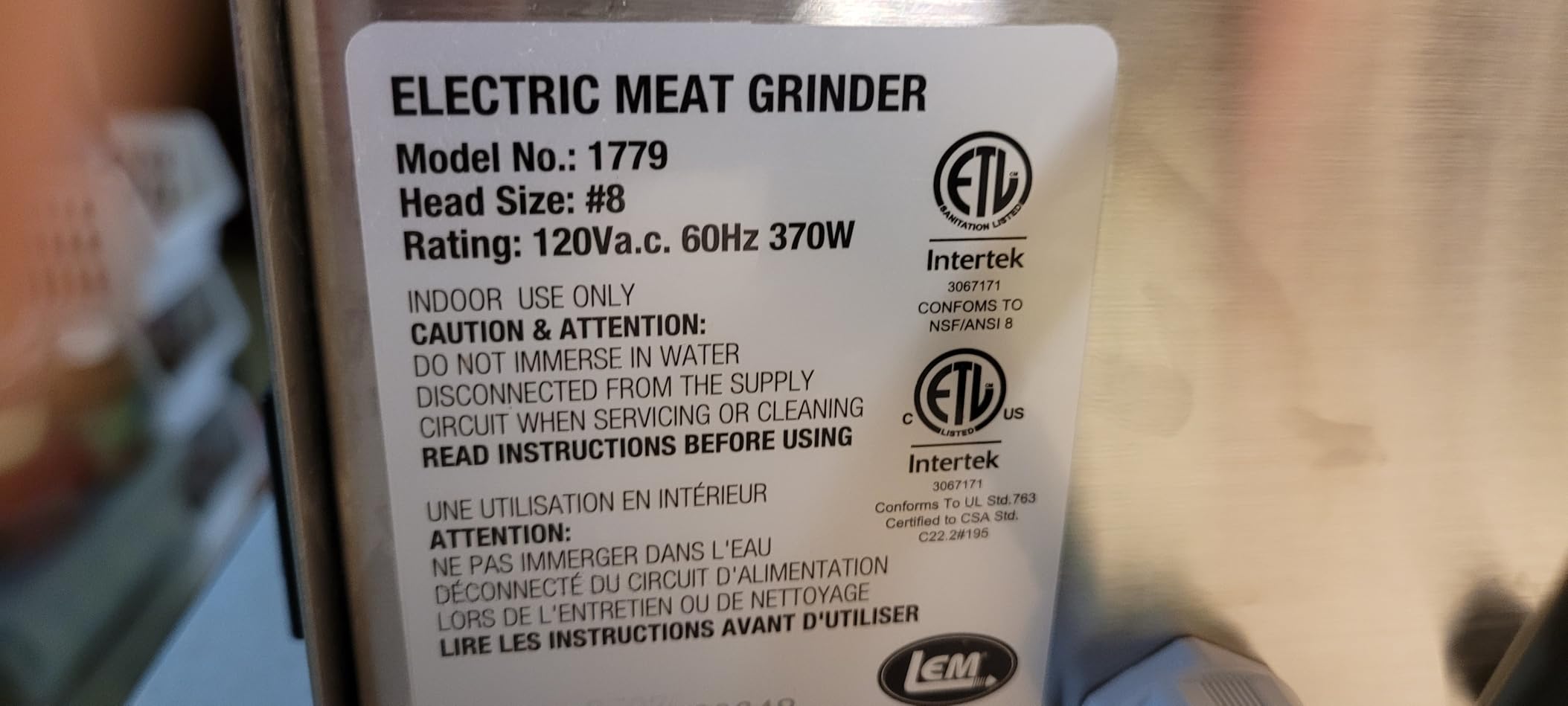 LEM Products BigBite #8 Meat Grinder, Electric Meat Grinder customer photo 1