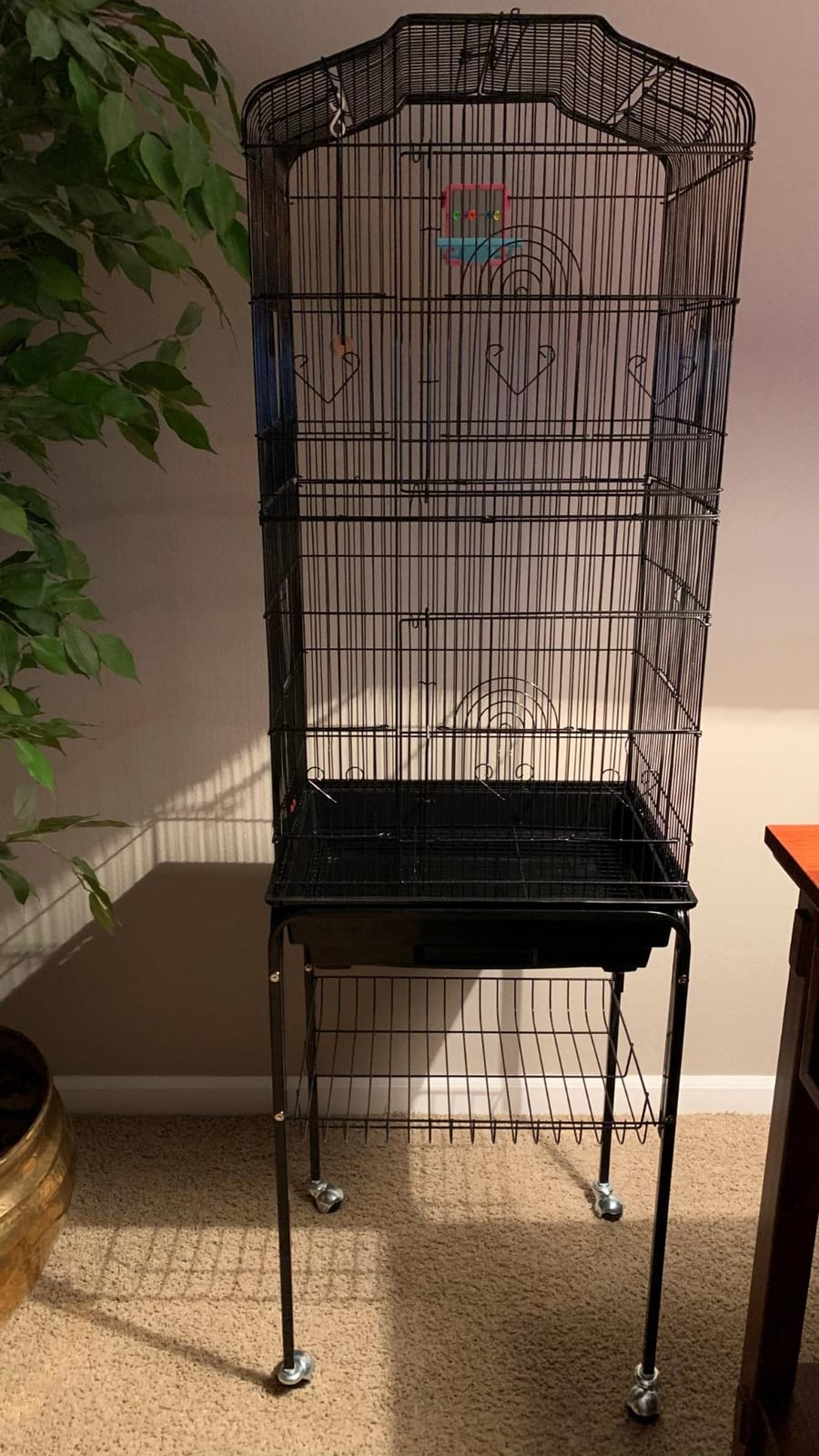 Yaheetech 64'' Open Top Bird Cage for Parakeets & Cockatiels, Black customer photo 1