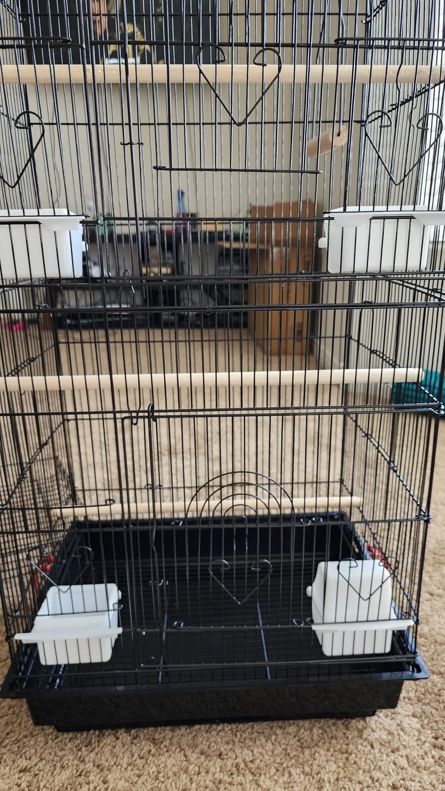 Yaheetech 64'' Open Top Bird Cage for Parakeets & Cockatiels, Black customer photo 2