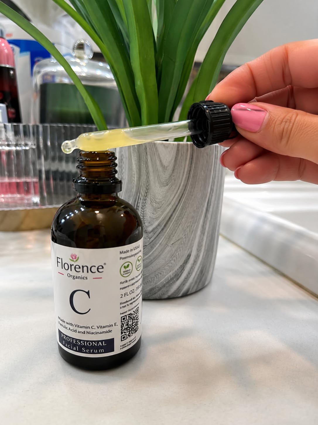 Vitamin C Serum For Face – Anti Aging Face Serum with Vitamin C, Hyaluronic Acid, Vitamin E. Brightening Formula. Improve Appearance of Dark Spots, Tone, Fine Lines & Wrinkles, Glowing Skin 2 Fl Oz customer photo 1