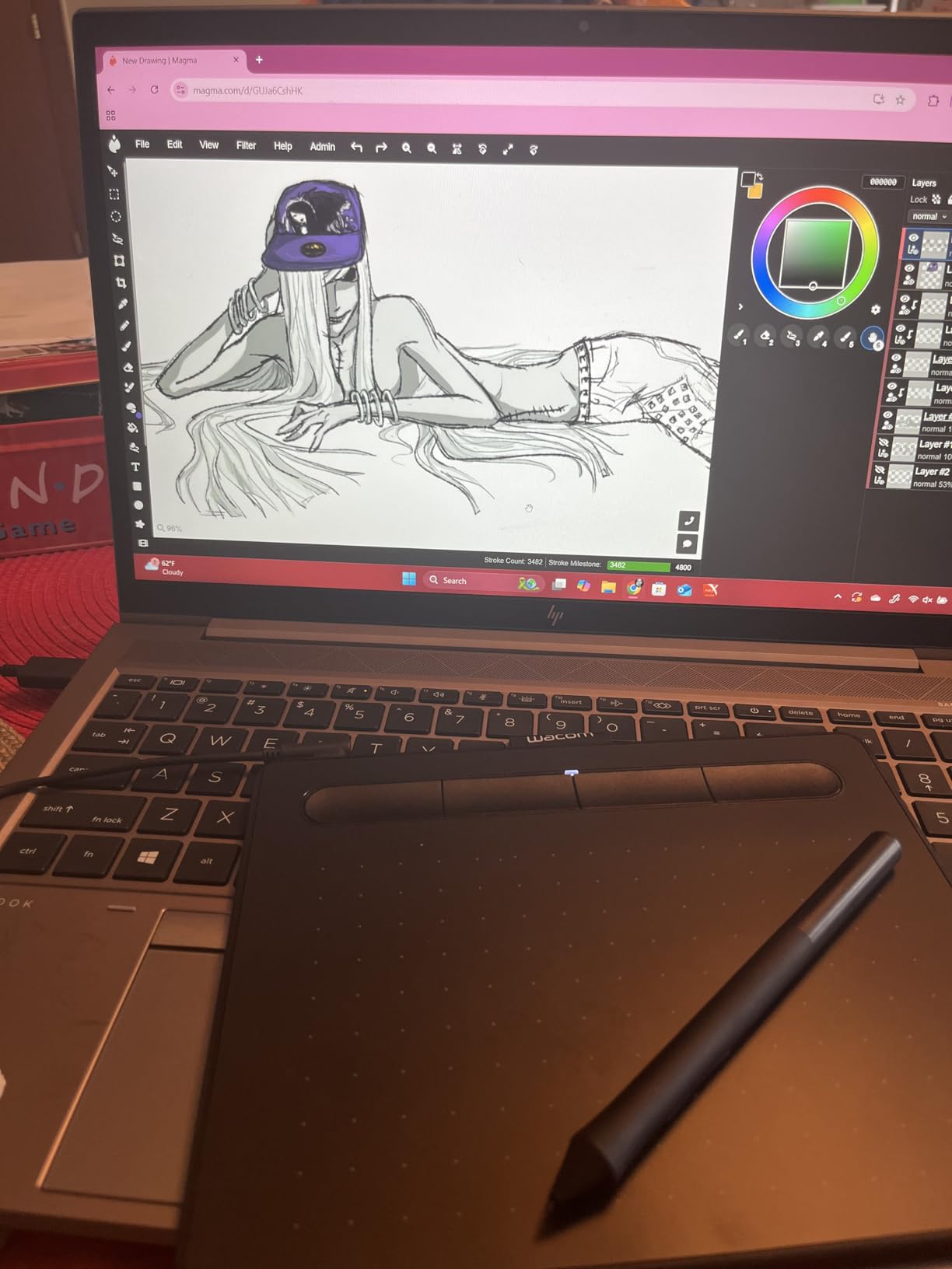 Wacom Intuos Small, Wired Graphic Drawing Tablet with Pen + Software | Battery-free pen, 4 ExpressKeys for shortcuts, works with Mac, Windows & Chromebook customer photo 2