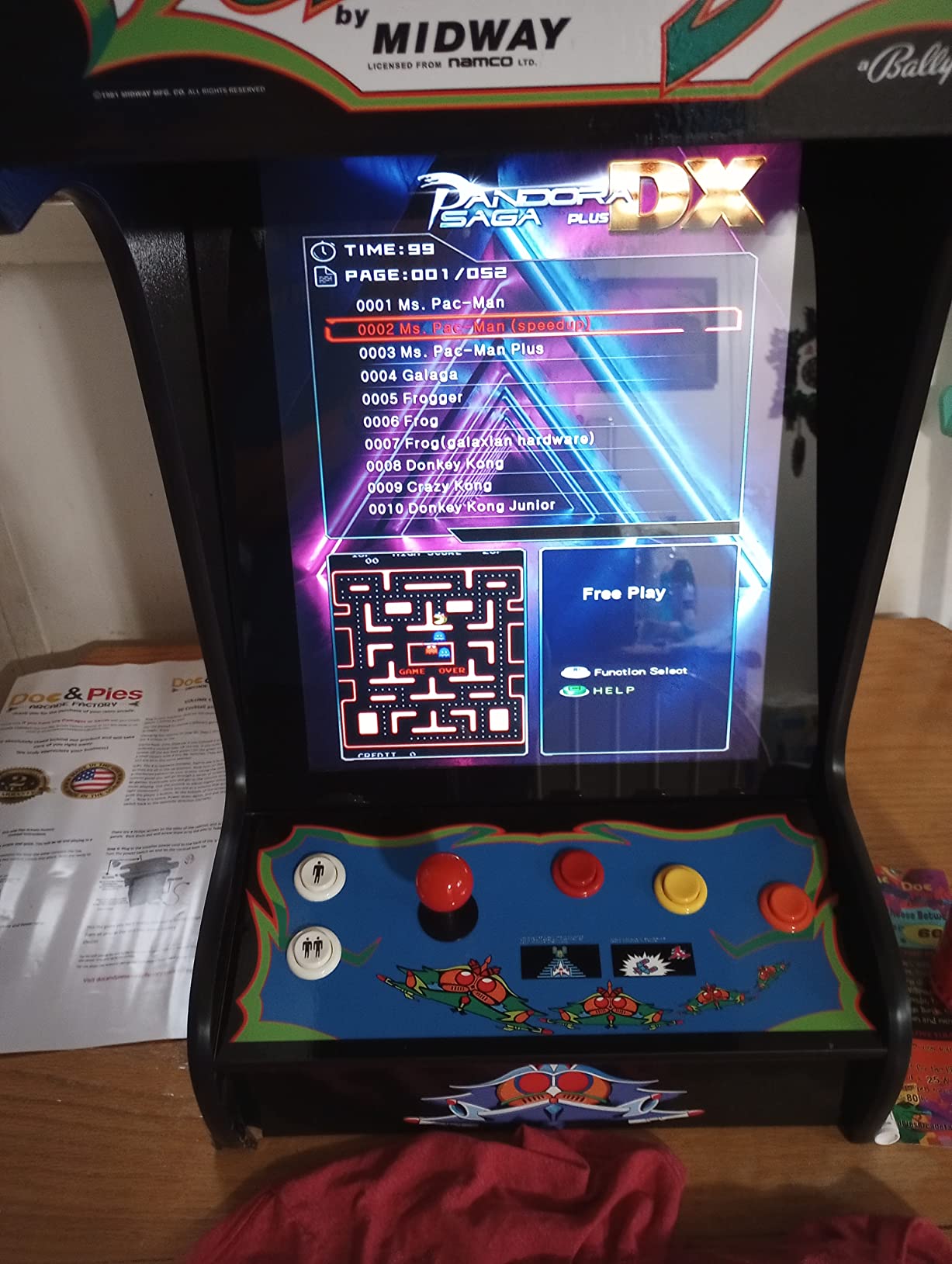 Doc and Pies Arcade Factory Classic Home Arcade Machine - Tabletop and Bartop - 412 Retro Games - Full Size LCD Screen, Buttons and Joystick (Black) customer photo 2