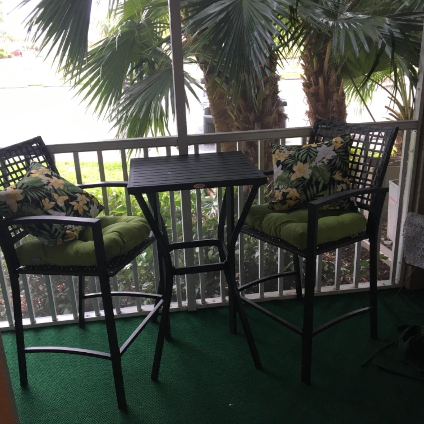 Outsunny 3pcs Patio Bar Set with Soft Cushion, Rattan Wicker for Poolside customer photo 1