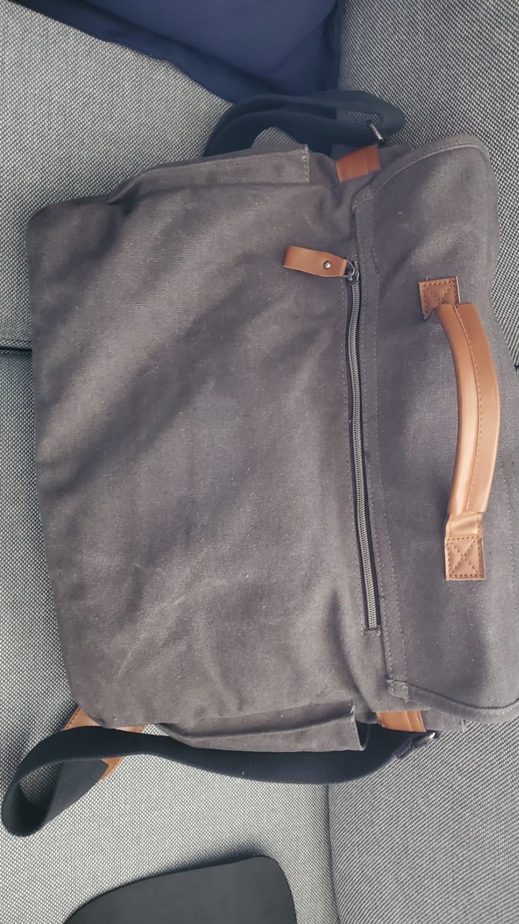 ESTARER Men Messenger Bag 17-17.3 Inch Laptop Bag Water-resistant Canvas Computer Shoulder Bag Briefcase for Work College Travel, Grey customer photo 2