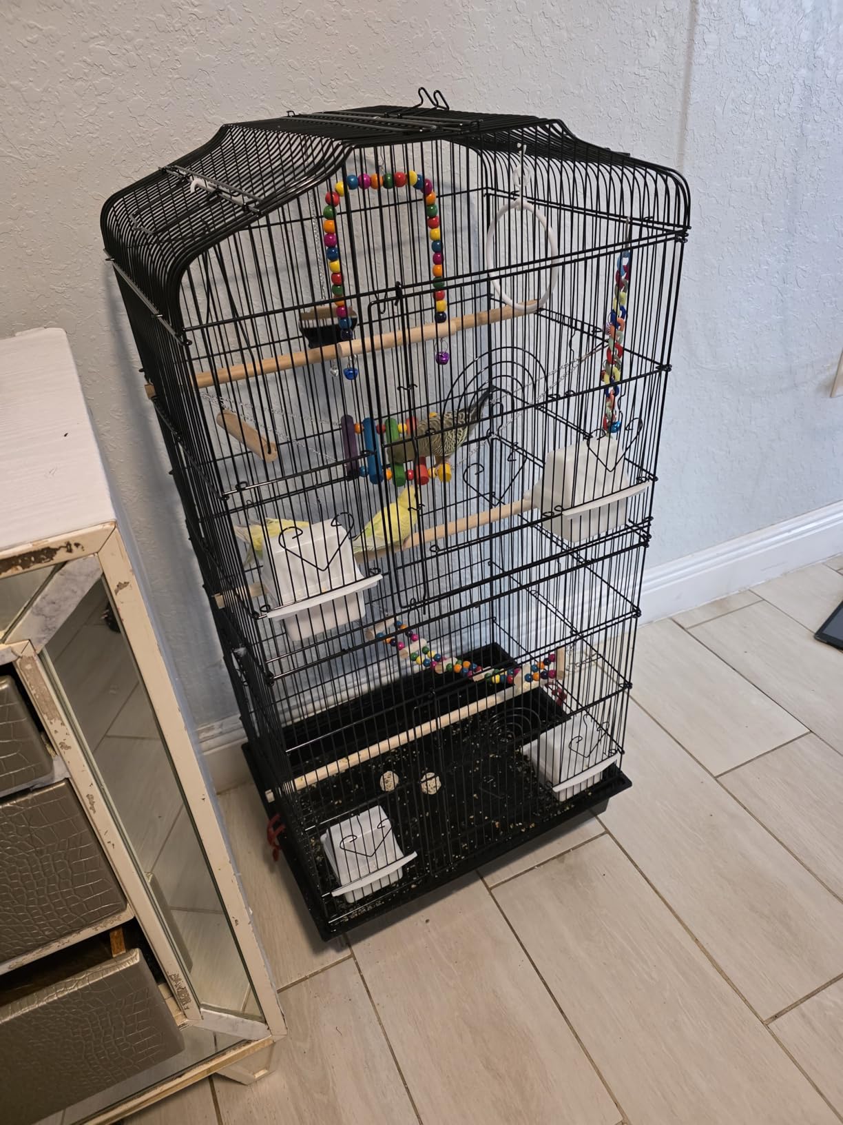 Yaheetech 41-inch Open Top Medium Bird Cages for Parakeets Finches Canaries Lovebirds Small Quaker Parrots Cockatiels Budgie Green Cheek Conure Travel Pet Flight Birdcage customer photo 2