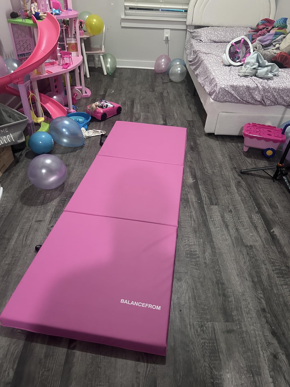 BalanceFrom 6x2 Feet 3-Panel Folding Gymnastics Mat – 2-Inch Thick Pad with Vinyl Surface and Carrying Handles for Tumbling, Yoga, Pilates, Home Workouts, and Martial Arts customer photo 1