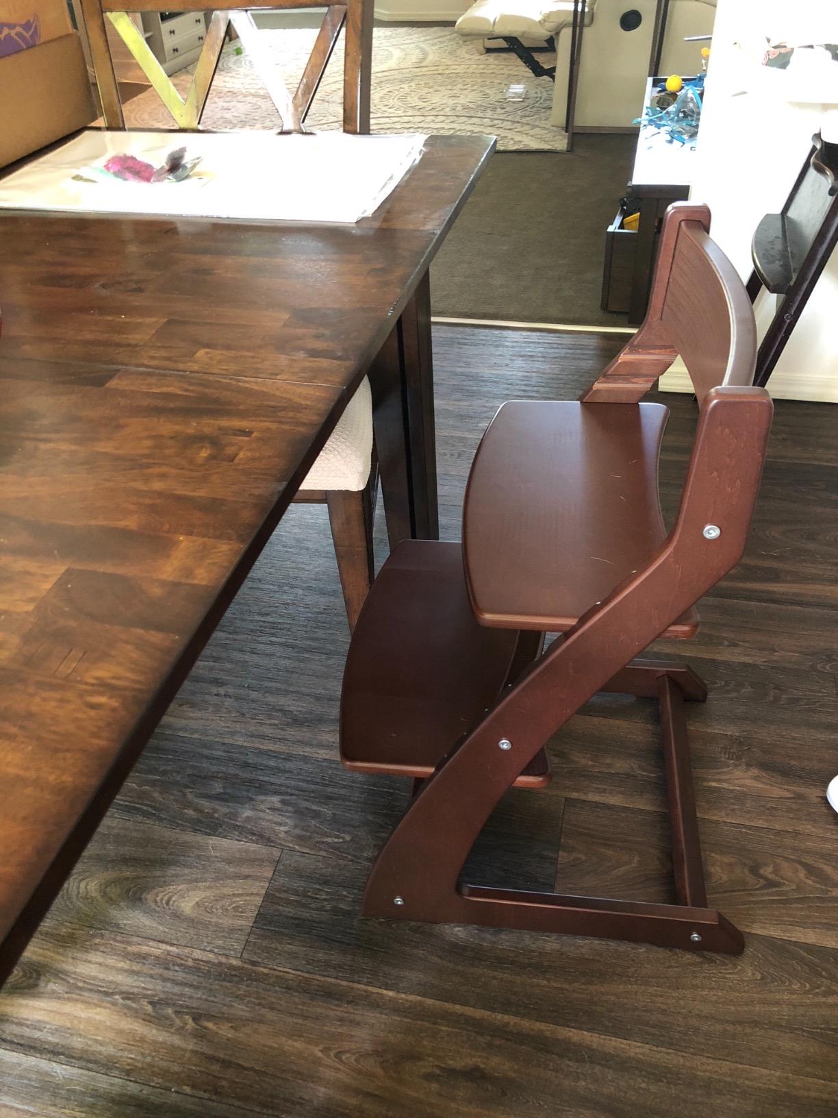 FORNEL Scandinavian Wooden High Chair for Toddlers & Kids | Adjustable Grow-with-Me Montessori Seat for Dining Table | Natural Wood Finish Convertible Highchair customer photo 1
