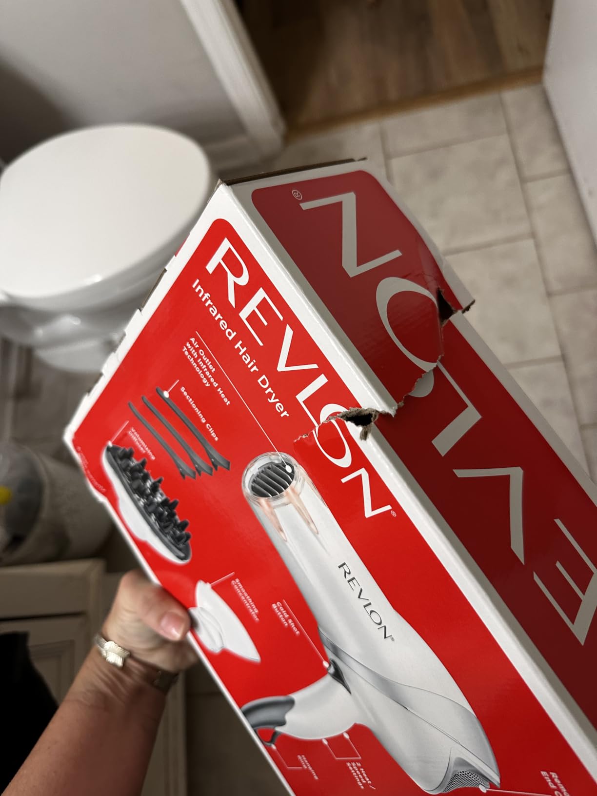 REVLON Infrared Ionic Hair Dryer with Diffuser & Concentrator, White customer photo 1