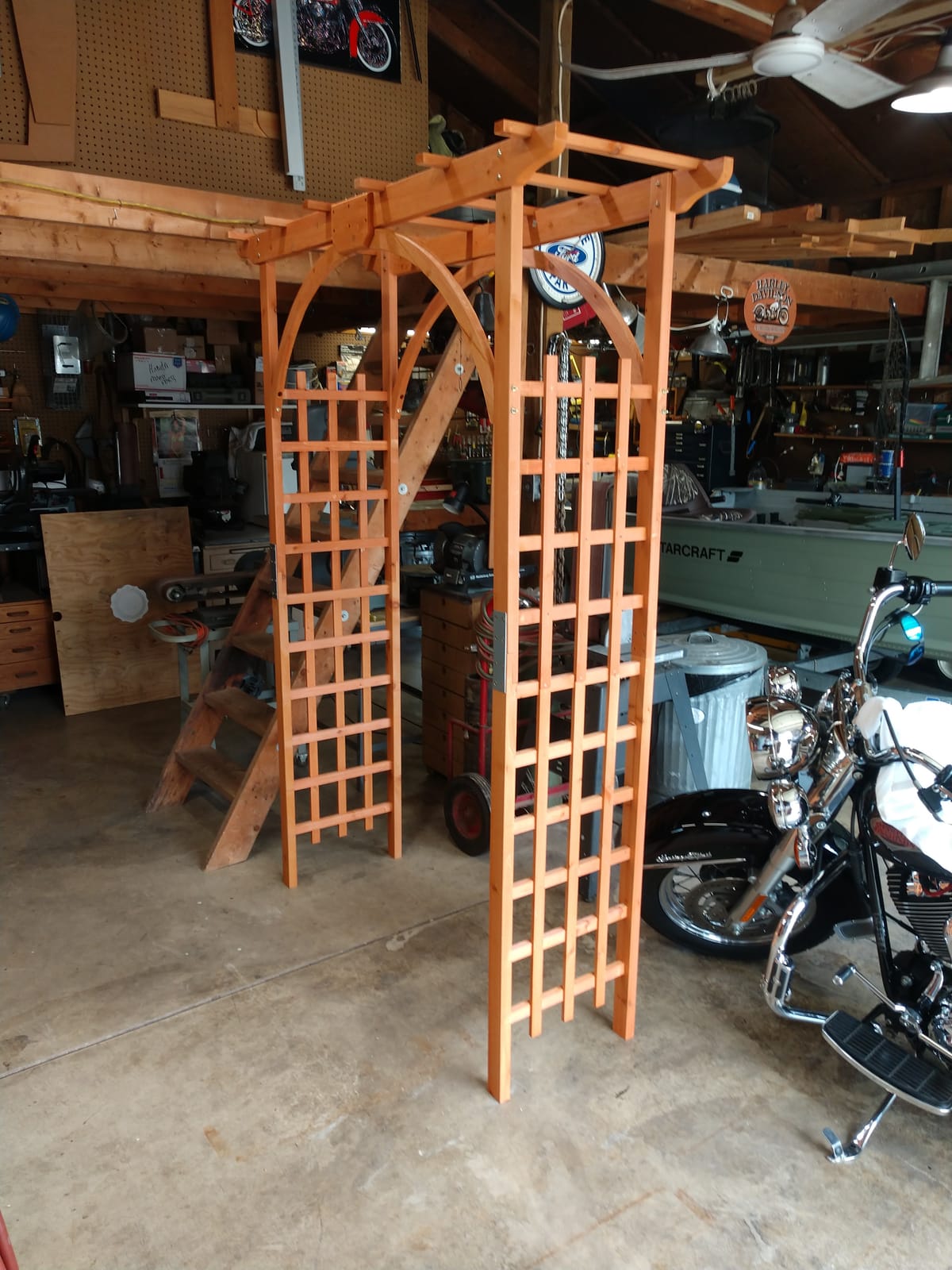 Yaheetech 7FT Wooden Arch Arbor, Wood Trellis for Climbing Plants Outdoor customer photo 1