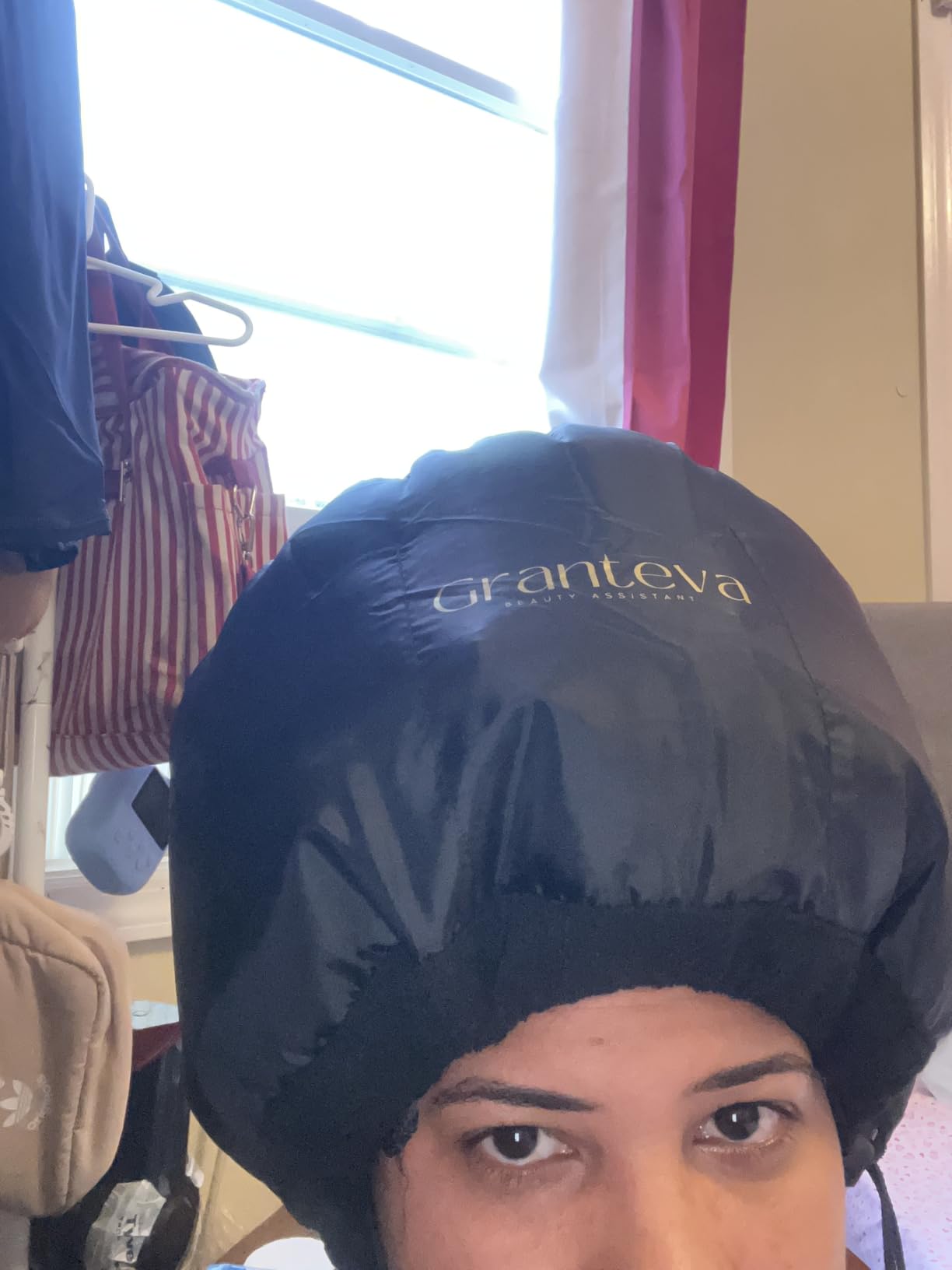 Hooded Hair Dryer Attachment w/A Headband Integrated That Reduces Heat Around Ears & Neck - Hair Dryer Hooded Diffuser Cap for Curly, Speeds Up Drying Time, Deep Conditioning At Home - Portable, Large customer photo 1