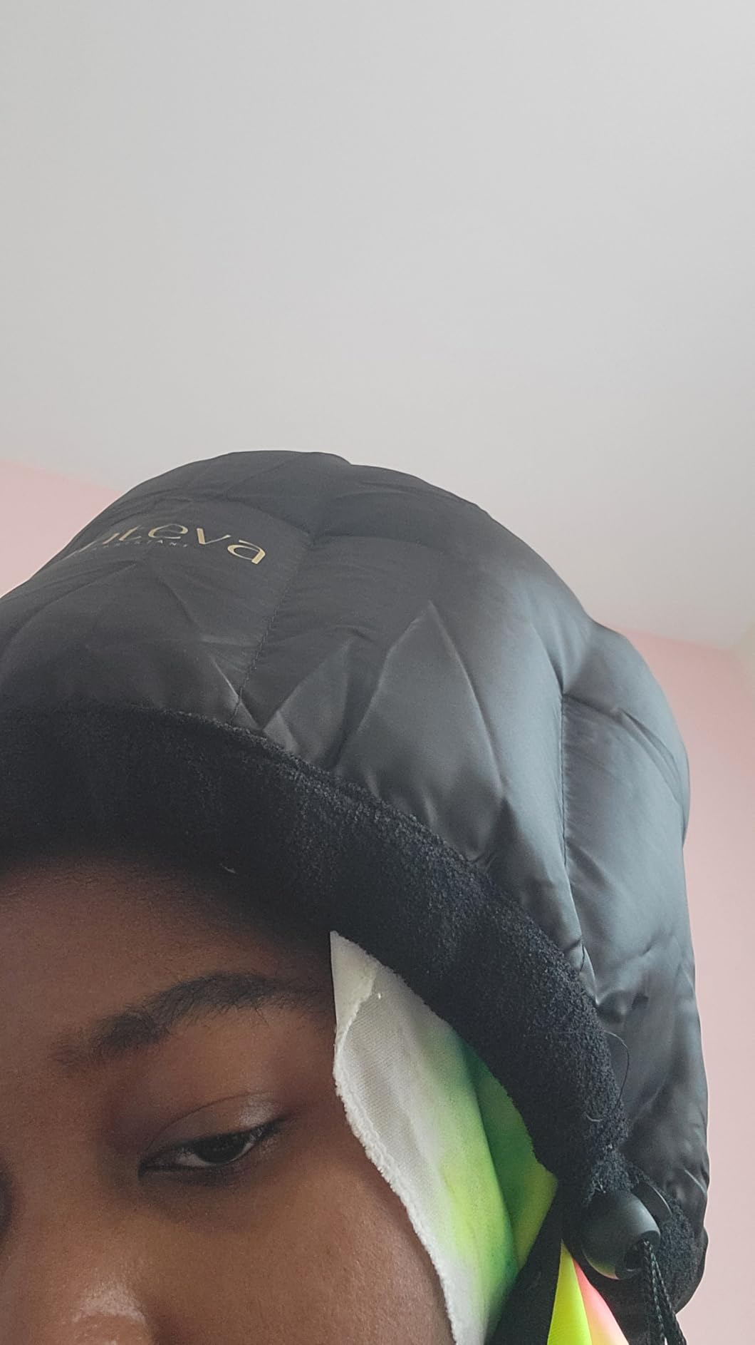 Hooded Hair Dryer Attachment w/A Headband Integrated That Reduces Heat Around Ears & Neck - Hair Dryer Hooded Diffuser Cap for Curly, Speeds Up Drying Time, Deep Conditioning At Home - Portable, Large customer photo 2