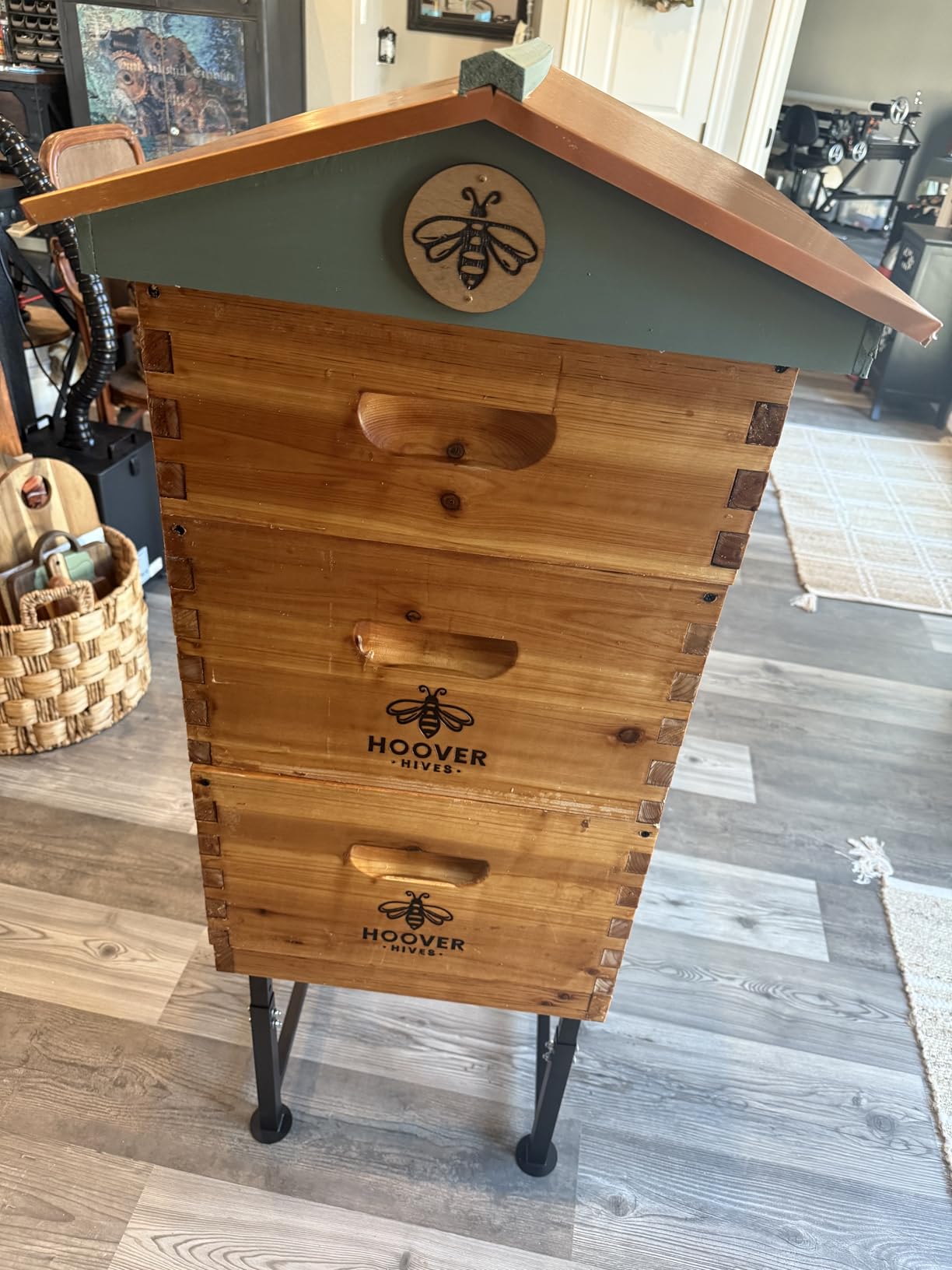 Hoover Hives: The Original Beeswax Coated Beehive Kit. Includes 2 Deep & 1 Medium Boxes with 10 Wooden Frames & Heavy Wax Coated Foundations. Easy Assembly with Predrilled Holes& Screws (Unassembled) customer photo 1