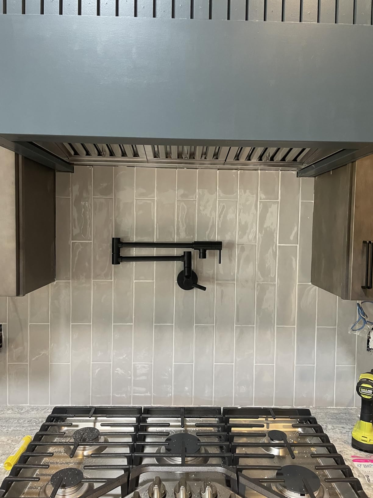 Moen Matte Black Modern Wall Mount Folding Swing Arm Pot Filler, Double Jointed Kitchen Stove Faucet, S665BL customer photo 2