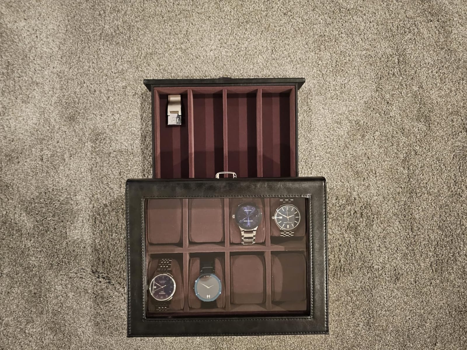 TAWBURY 8 Slot Watch Box with Storage Drawer – Premium Watch Storage Case for Men | 2.2-inch Wide Pillows Hold Small & Ovesized Watches (Brown) customer photo 2