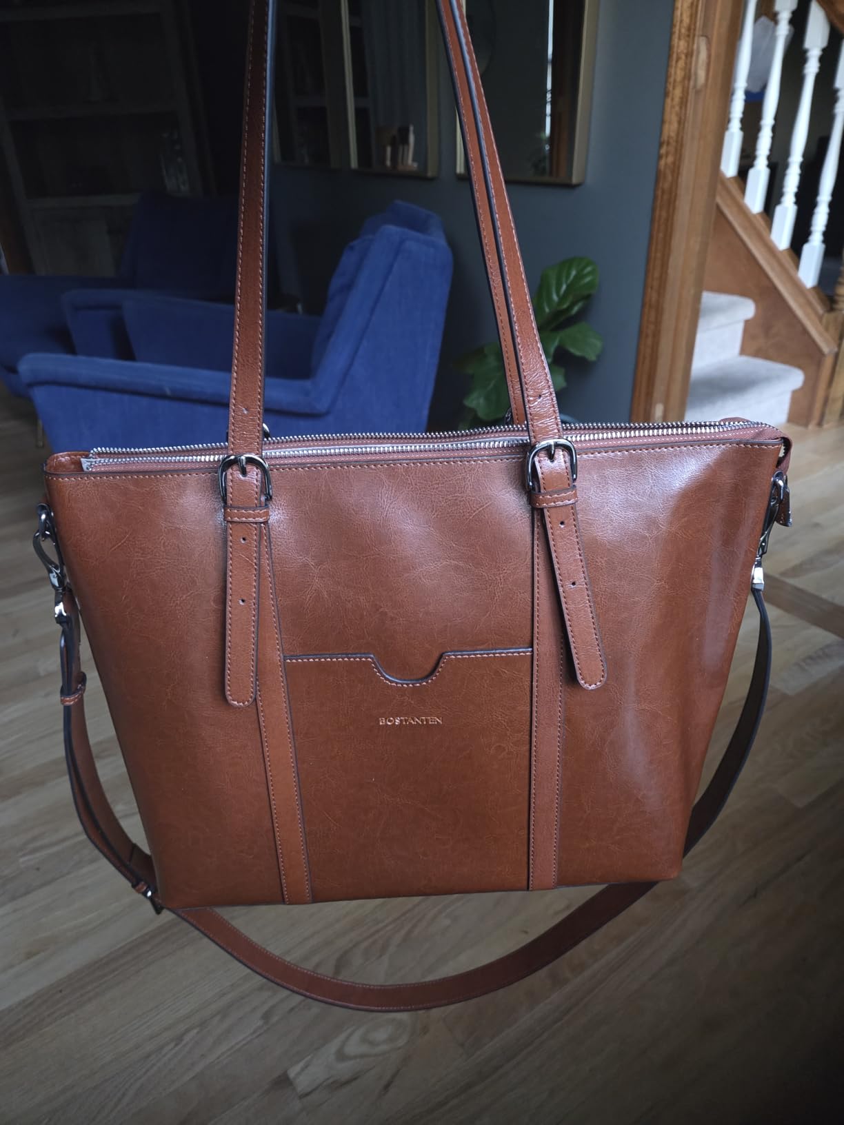 BOSTANTEN Genuine Leather Laptop Bag for Women 15.6'' Briefcase Tote Bags customer photo 2