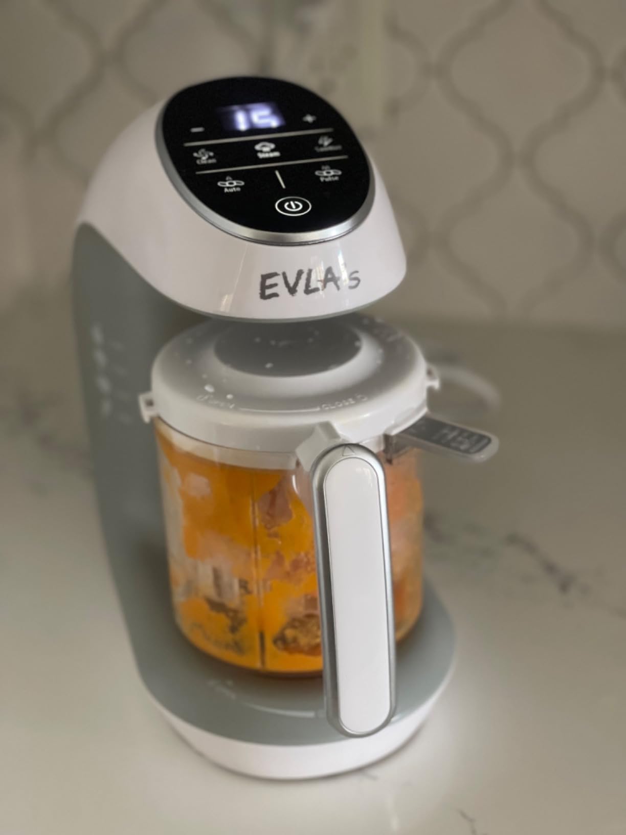 EVLA'S Baby Food Maker, Steamer, Blender, Baby Food Processor for Healthy Homemade Baby Food in Minutes, Touch Screen with 6 Reusable Food Pouches, Baby Registry Essential, White customer photo 1