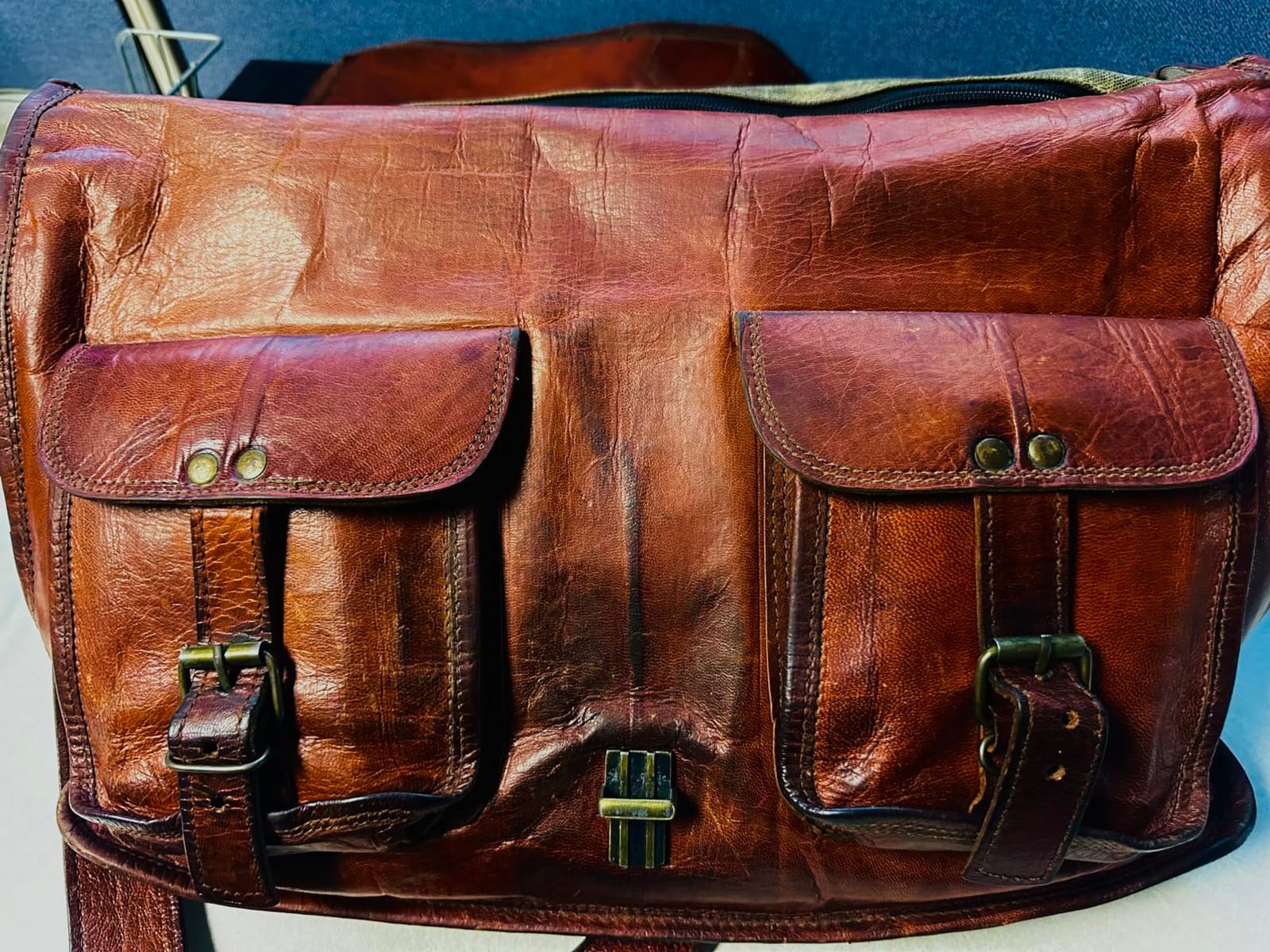 Leather Messenger Bag 18 inch Briefcase Laptop Satchel for Men & Women customer photo 1