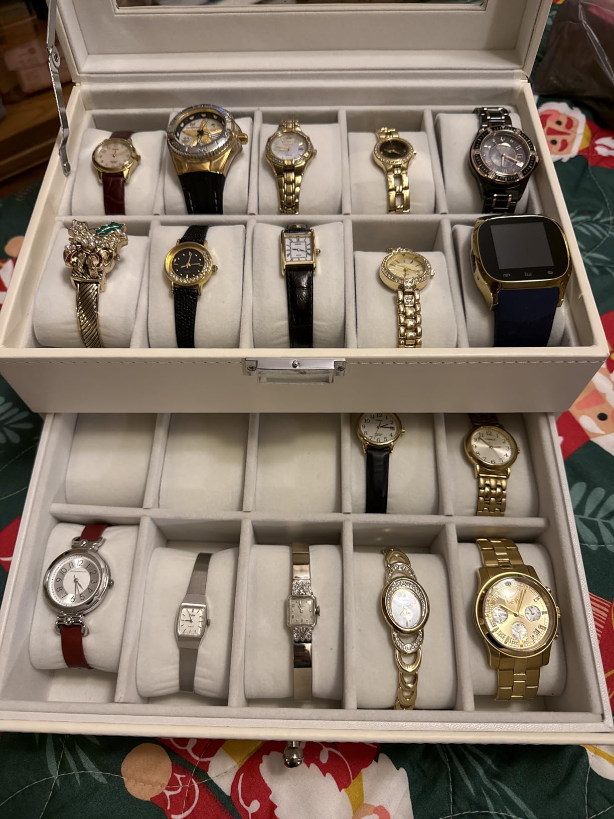 BEWISHOME Watch Case, 20-Slot Watch Box Organizer with Large Glass Lid customer photo 1