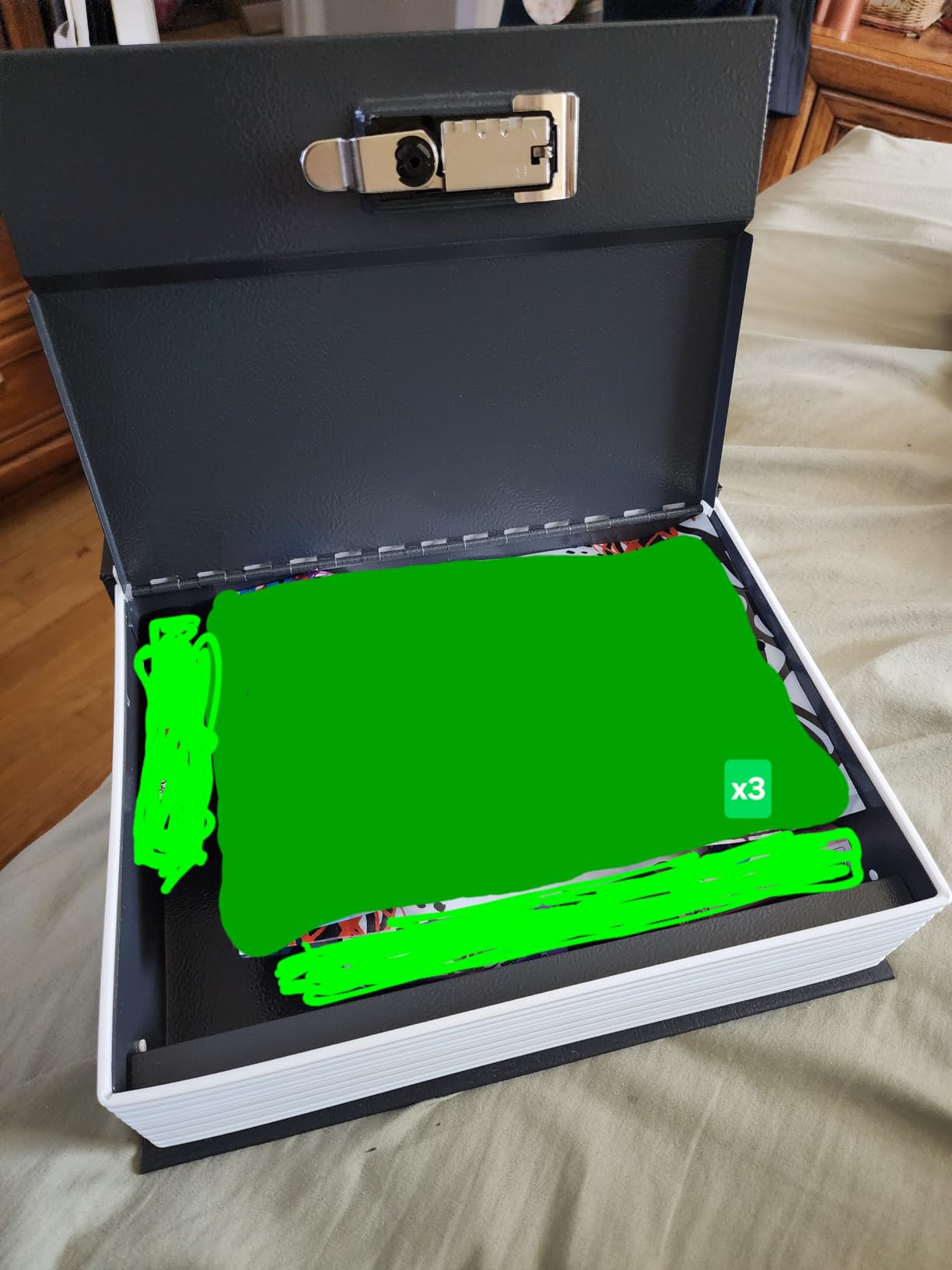 KYODOLED Diversion Book Safe with Combination Lock, Secret Safe Metal Lock Box, Money Storage Collection Box, 9.5
