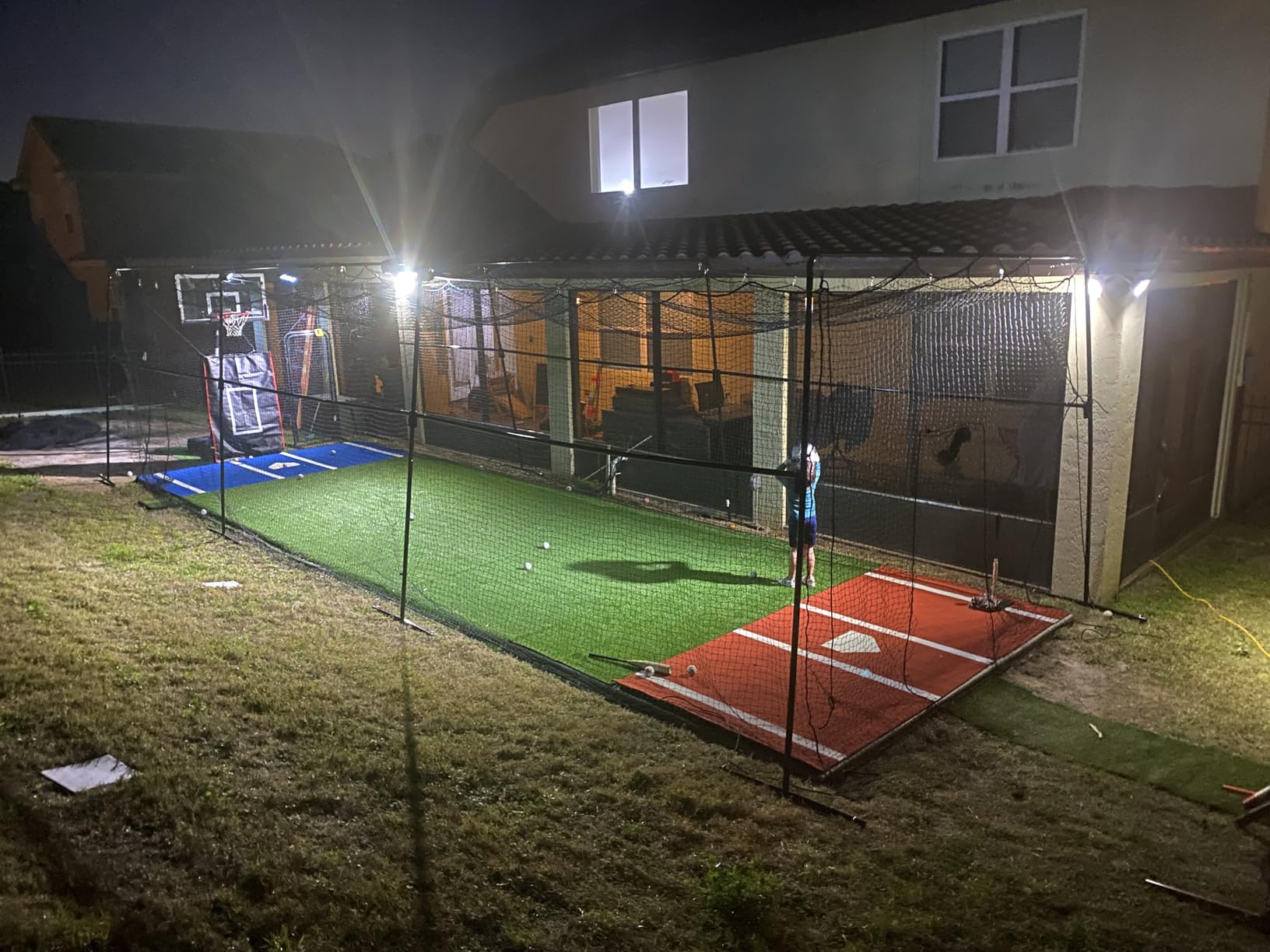 Skywalker Sports 40 Foot Competitive Batting Cages for Backyard or Indoor Baseball and Softball Collapsible Black Frame and Net customer photo 1