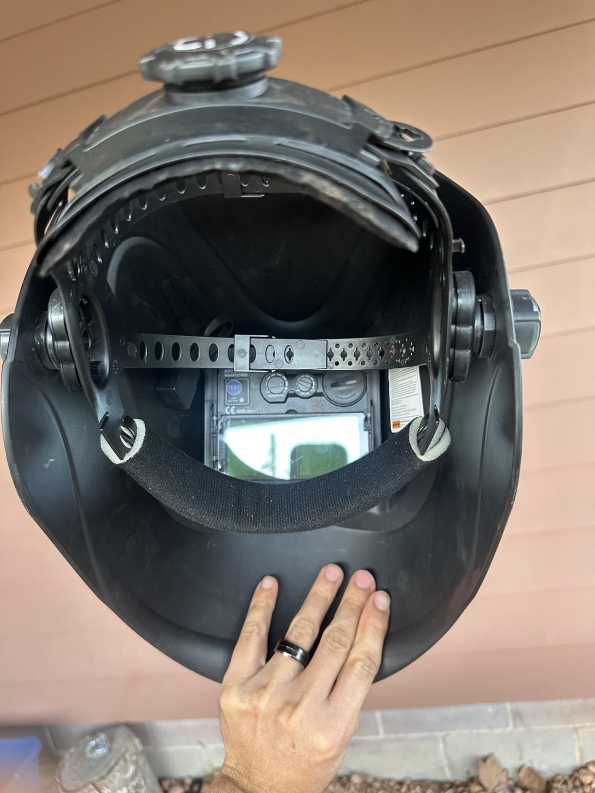 YESWELDER Auto Darkening Welding Helmet 1/1/1/1 True Color, LYG-L600A | 2 arc sensors, 1/30000s response, blue light blocking lens, shade 3.5/9-13 for TIG MIG ARC and GRIND, ANSI Z87.1 certified customer photo 2