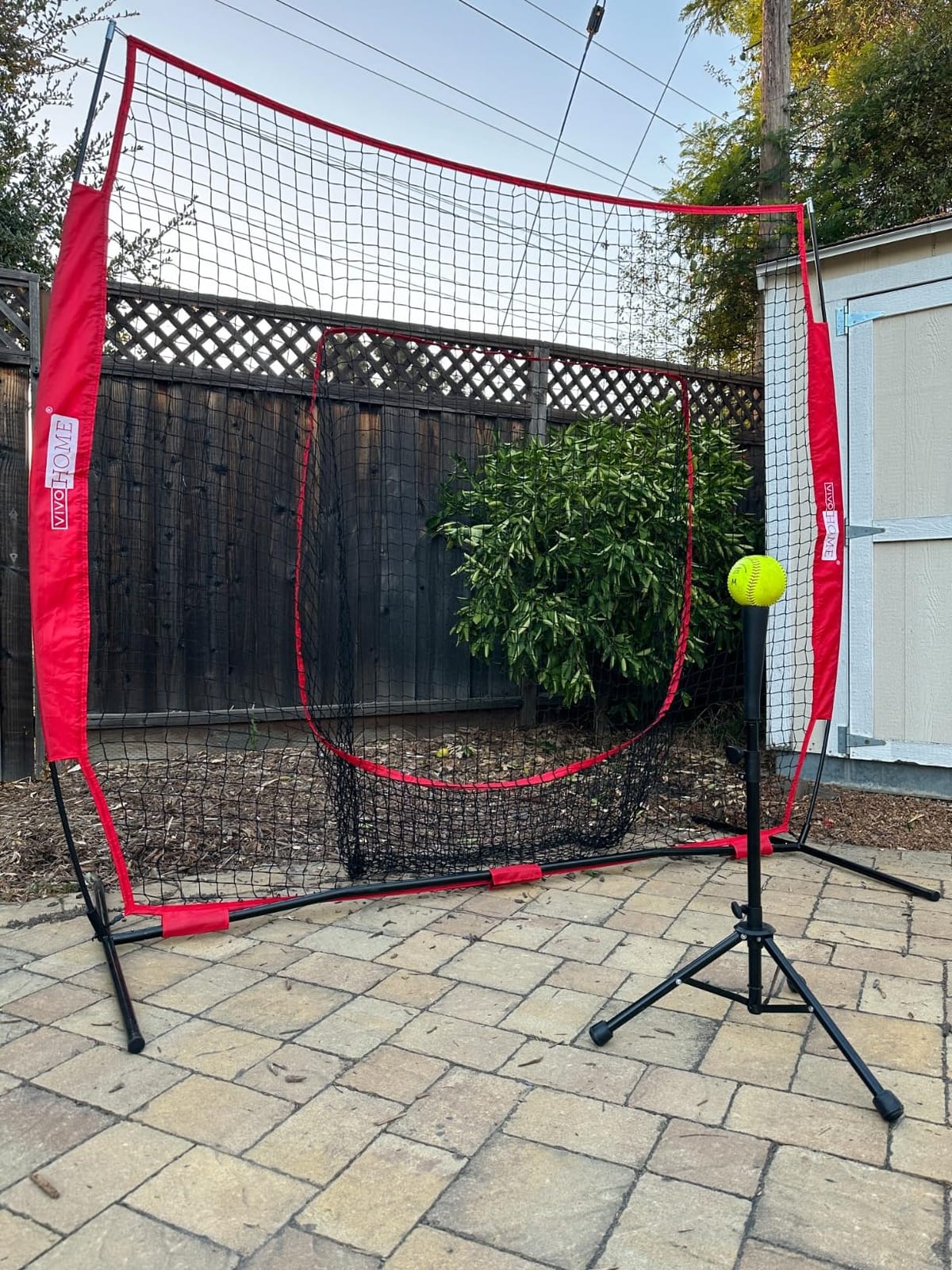VIVOHOME Baseball & Softball Training Net with Batting Tee, 7 x 7 ft. customer photo 2
