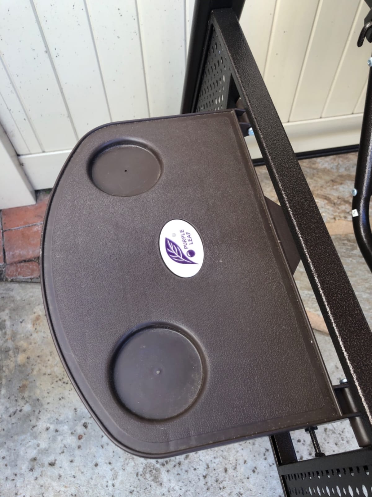 PURPLE LEAF Outdoor Swing 2-Seat with Canopy and Stand Durable Frame, Beige customer photo 1