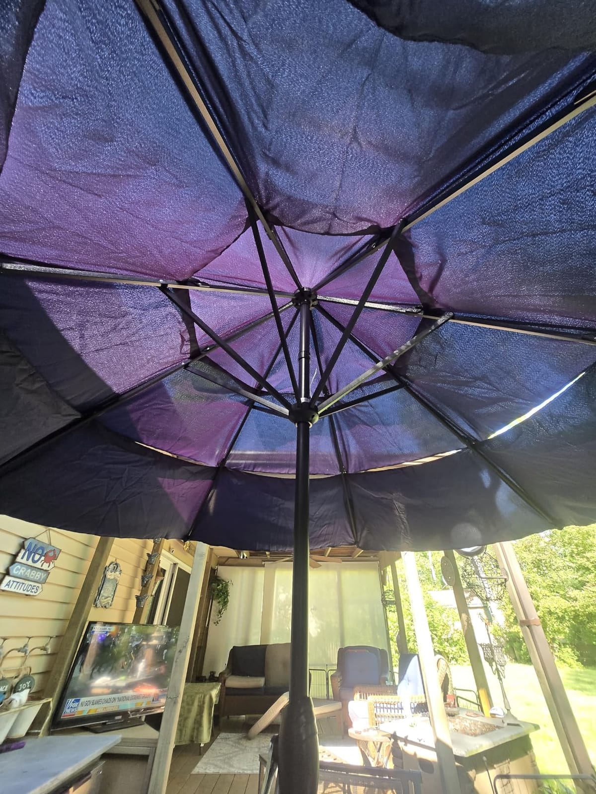 PHI VILLA 10ft Outdoor Patio Umbrellas, 3 Tier Vented Table Umbrella, Navy customer photo 1